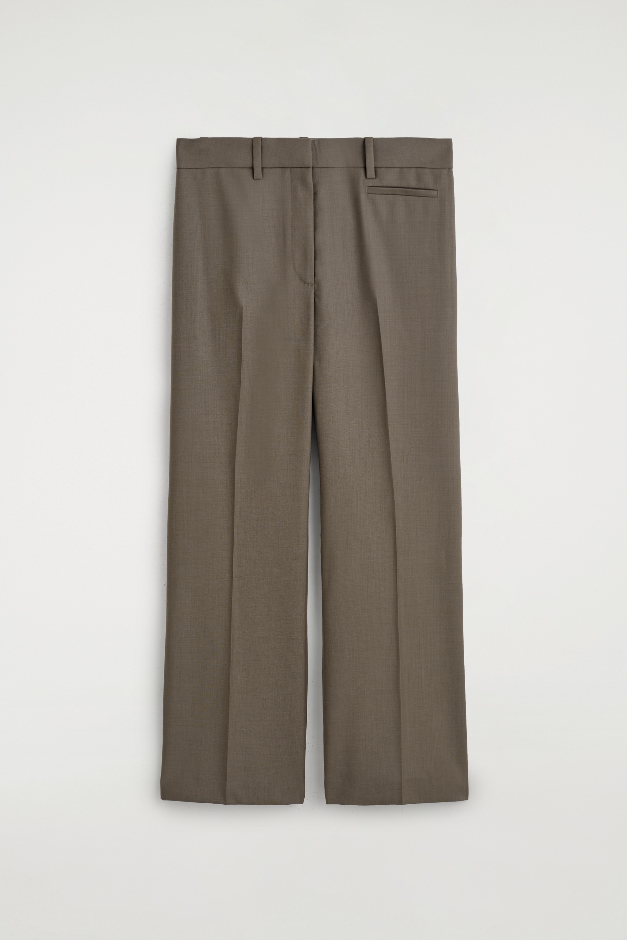 PANTALON DE TAILLEUR BOOTCUT EN SERGÉ DE LAINE - TAUPE