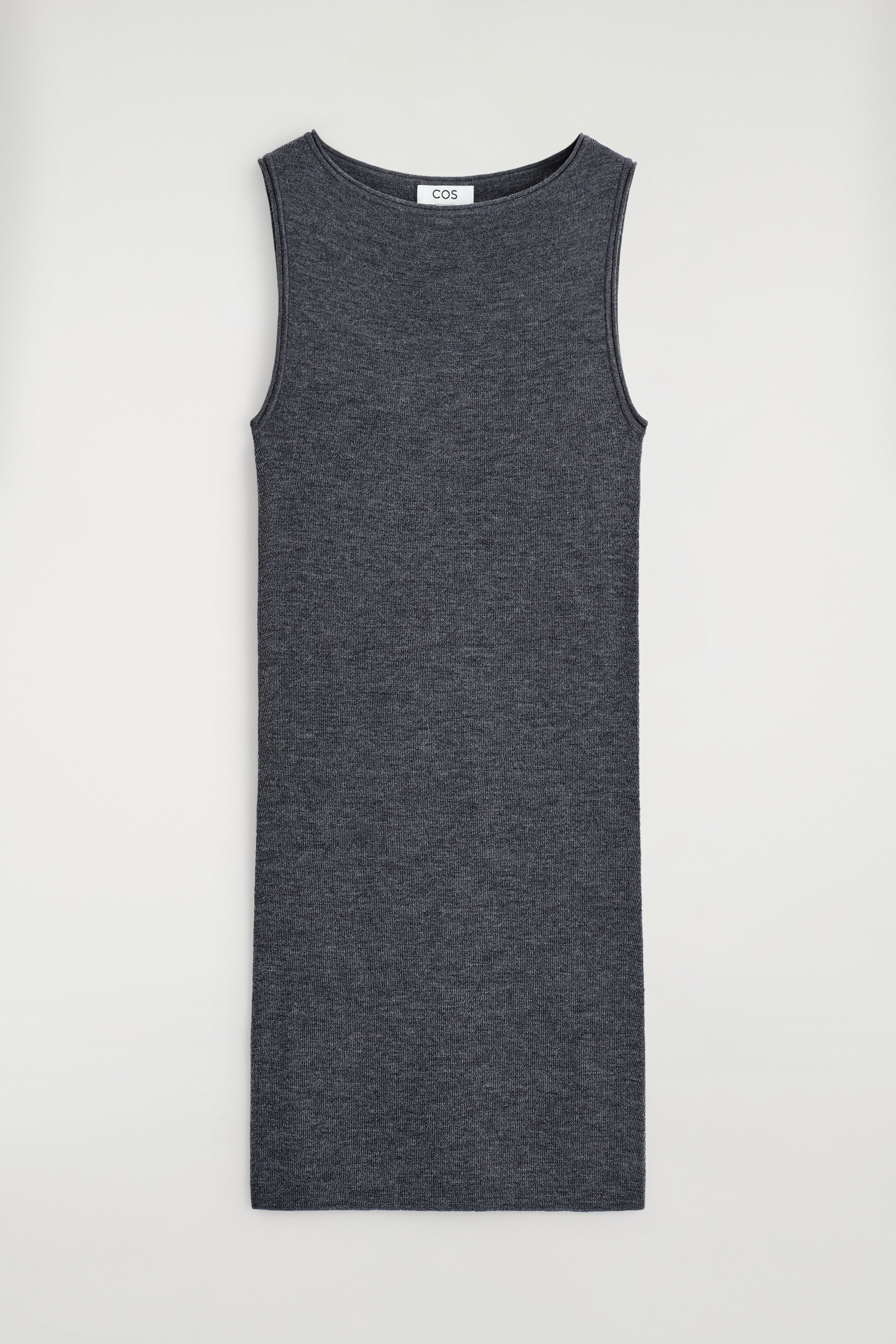 MINIKLÄNNING I REN MERINOULL - MÖRKGRÅ MELERING