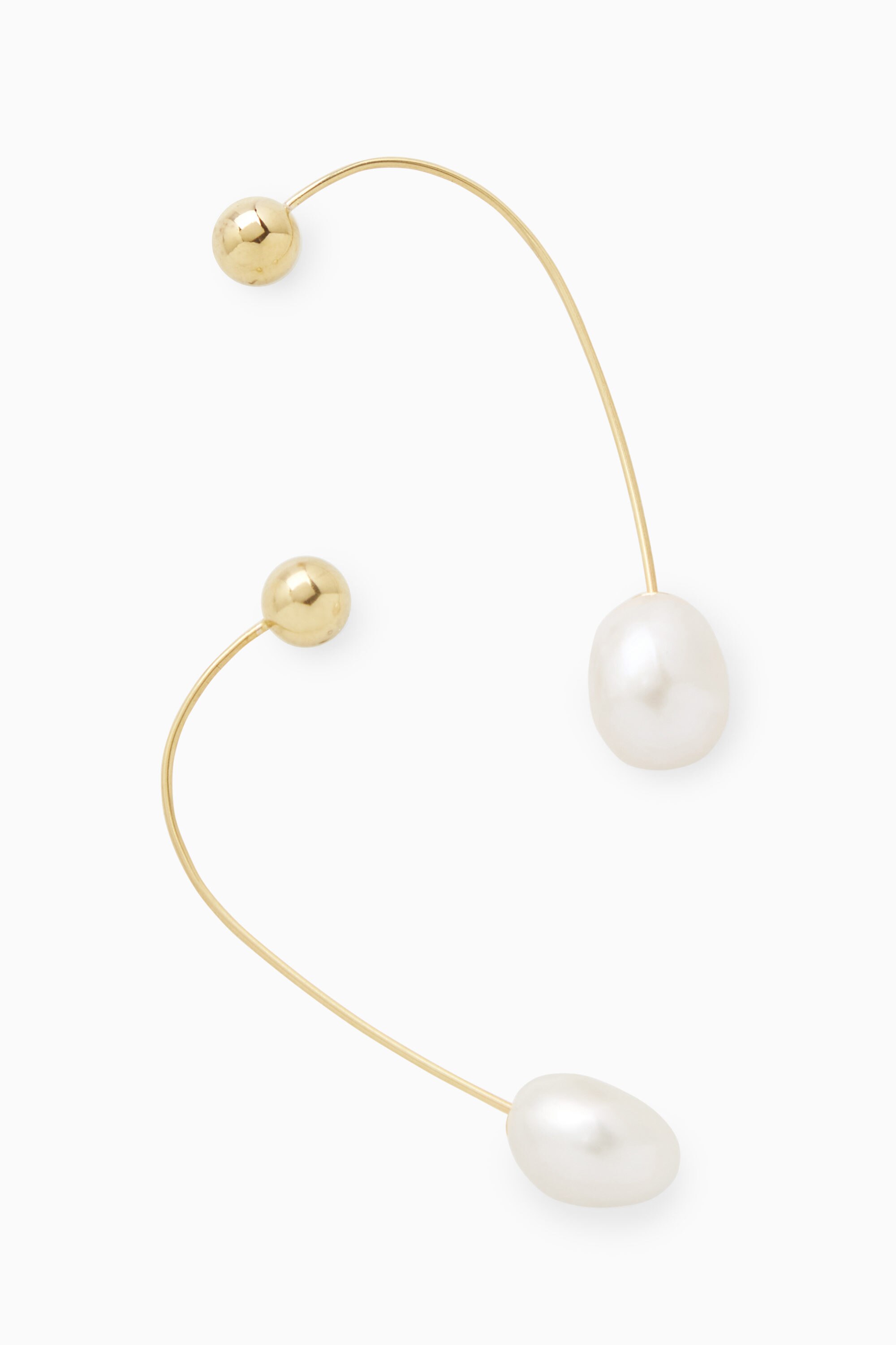 GOLD VERMEIL FRESHWATER PEARL DROP EARRINGS - GOLD | COS