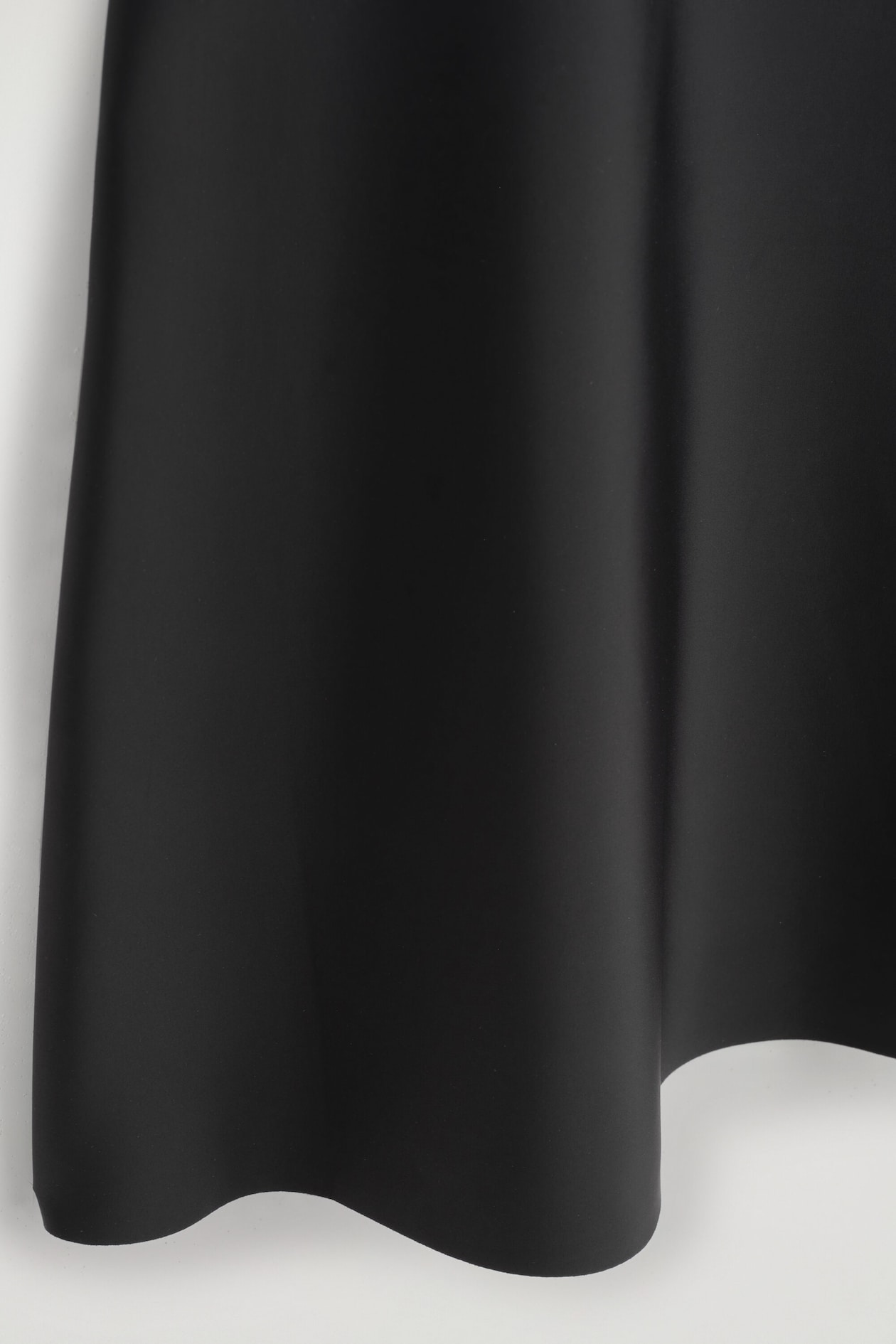 SCUBA A-LINE MINI DRESS — BLACK
