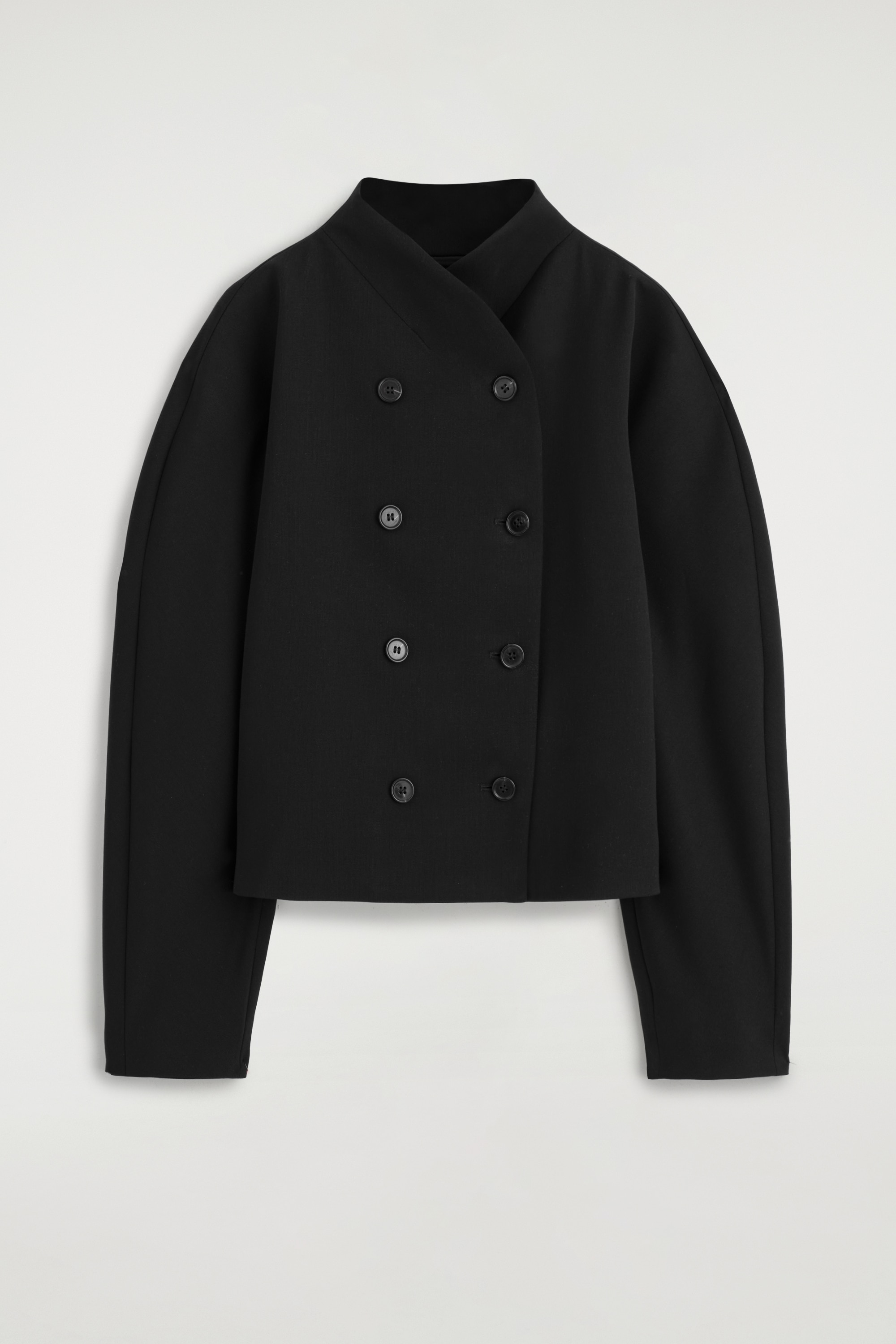 SCULPTED STAND-COLLAR JACKET - NEGRU