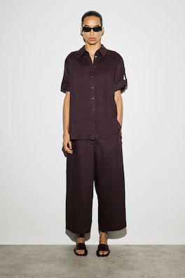 LINEN CULOTTES — BURGUNDY 1