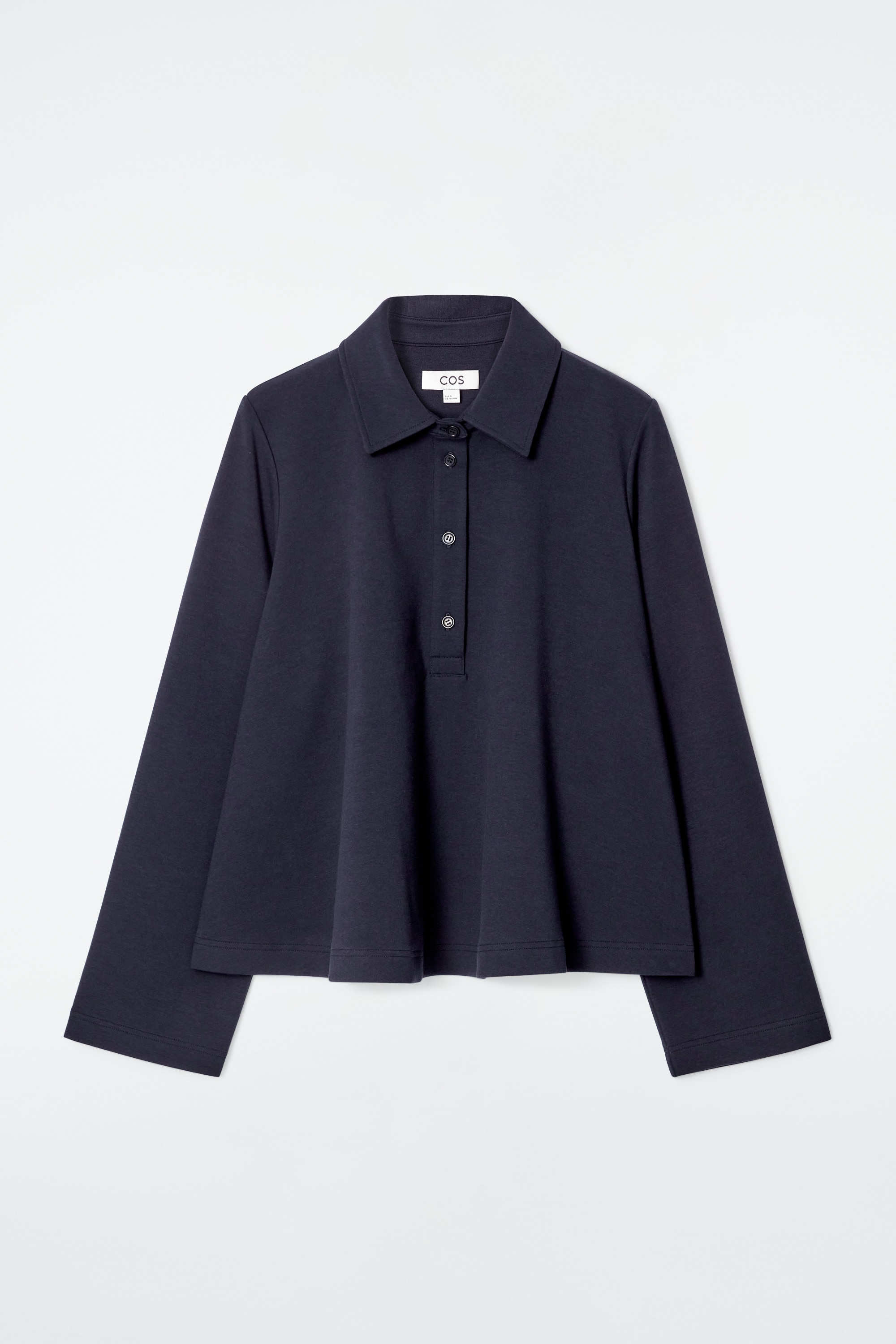 TRIČKO POLO Z ROZŠÍŘENÉHO BAVLNĚNÉHO JERSEYU - TMAVĚ MODRÁ/HNĚDÝ