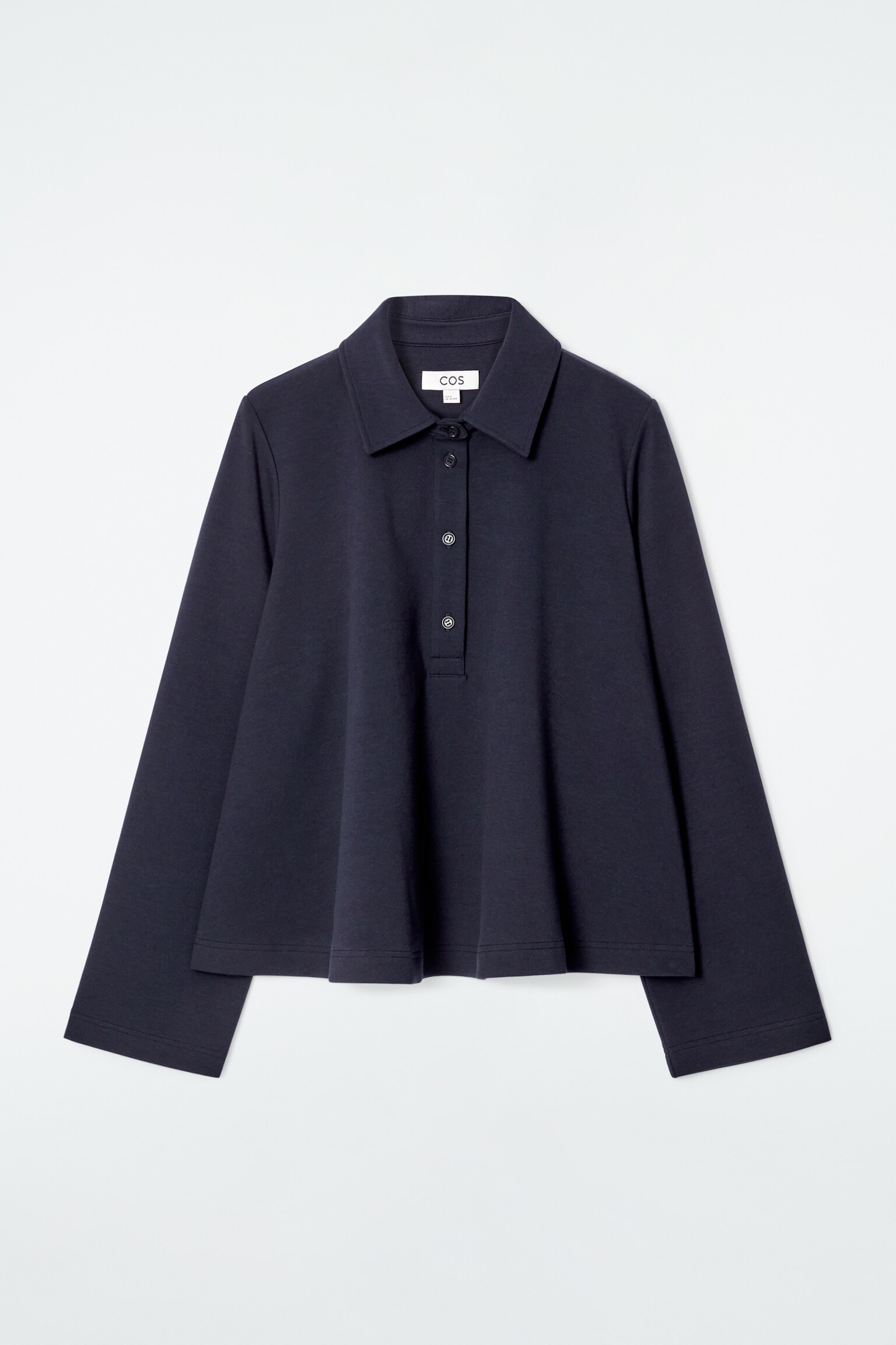 POLO ÉVASÉ EN JERSEY DE COTON - BLEU MARINE/BRUN - 2