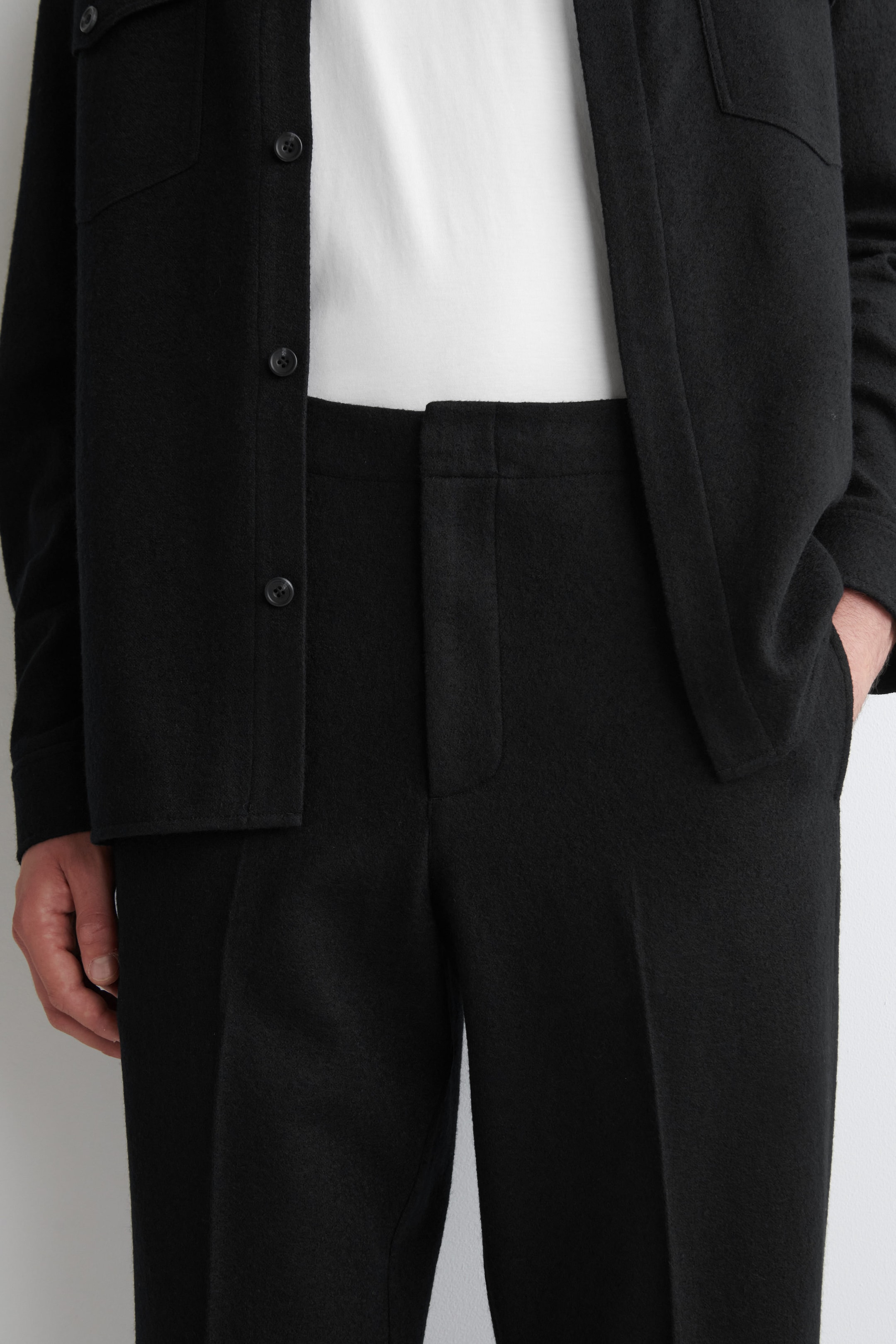 PANTALONI ELASTICIZZATI IN LANA COTTA