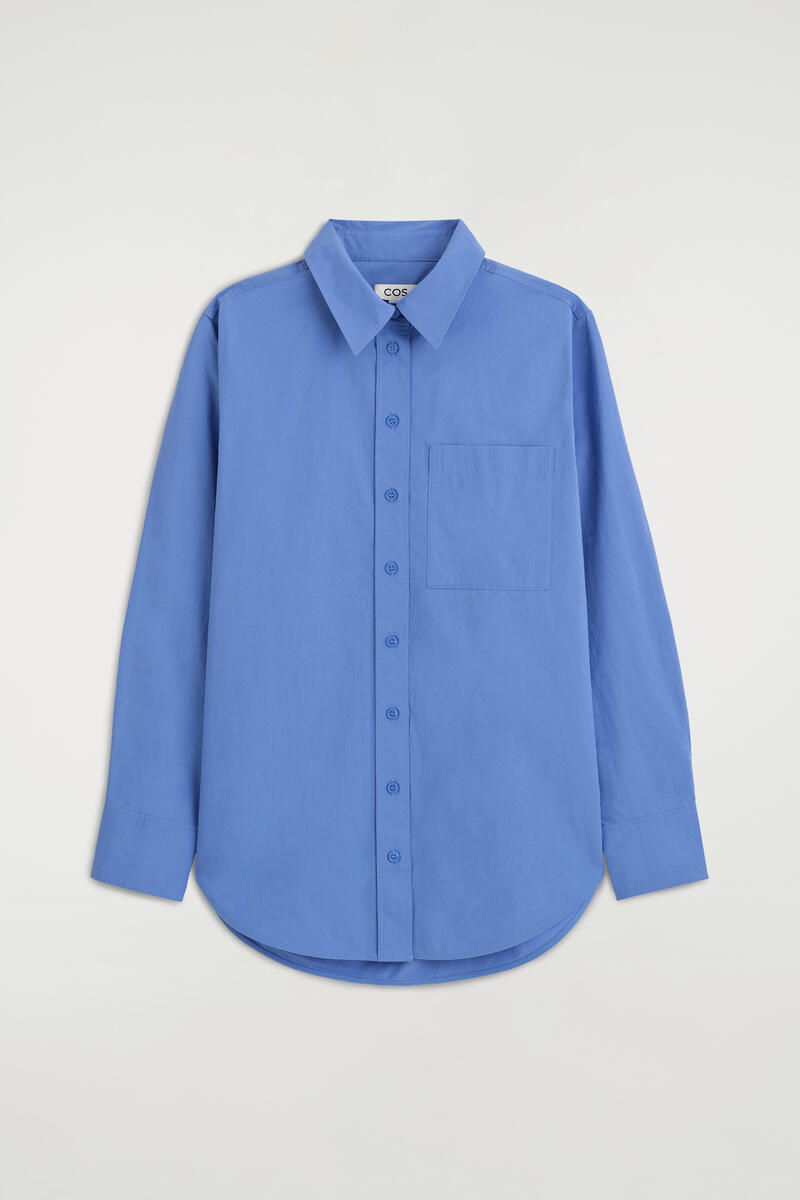 Cos Tailored Pima Cotton Shirt In Blue