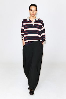 STRIPED COTTON RUGBY SHIRT — NAVY / RED / STRIPED 2