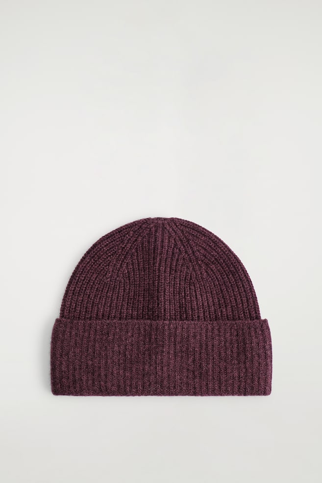 BEANIE AUS WOLL-KASCHMIR-MIX - BORDEAUX MELIERT/BEIGE MELIERT - 1