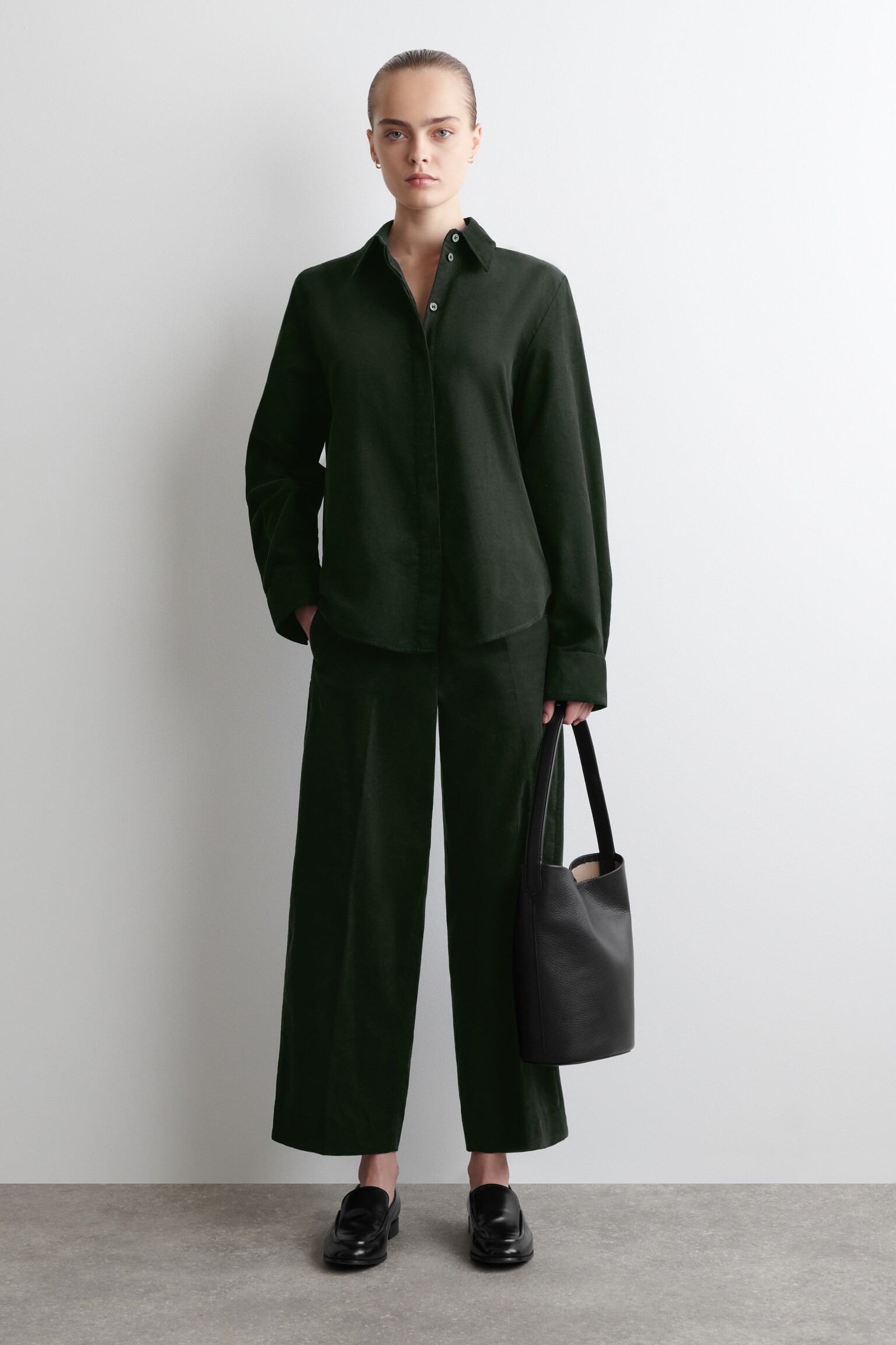 CORDUROY SHIRT - DARK GREEN - 3