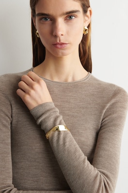 SEAMLESS MERINO WOOL LONG-SLEEVED TOP — BEIGE MÉLANGE 3