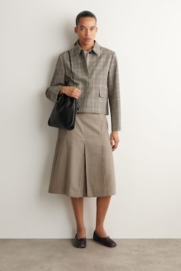 CHECKED WOOL JACKET — BEIGE / CHECKED 2