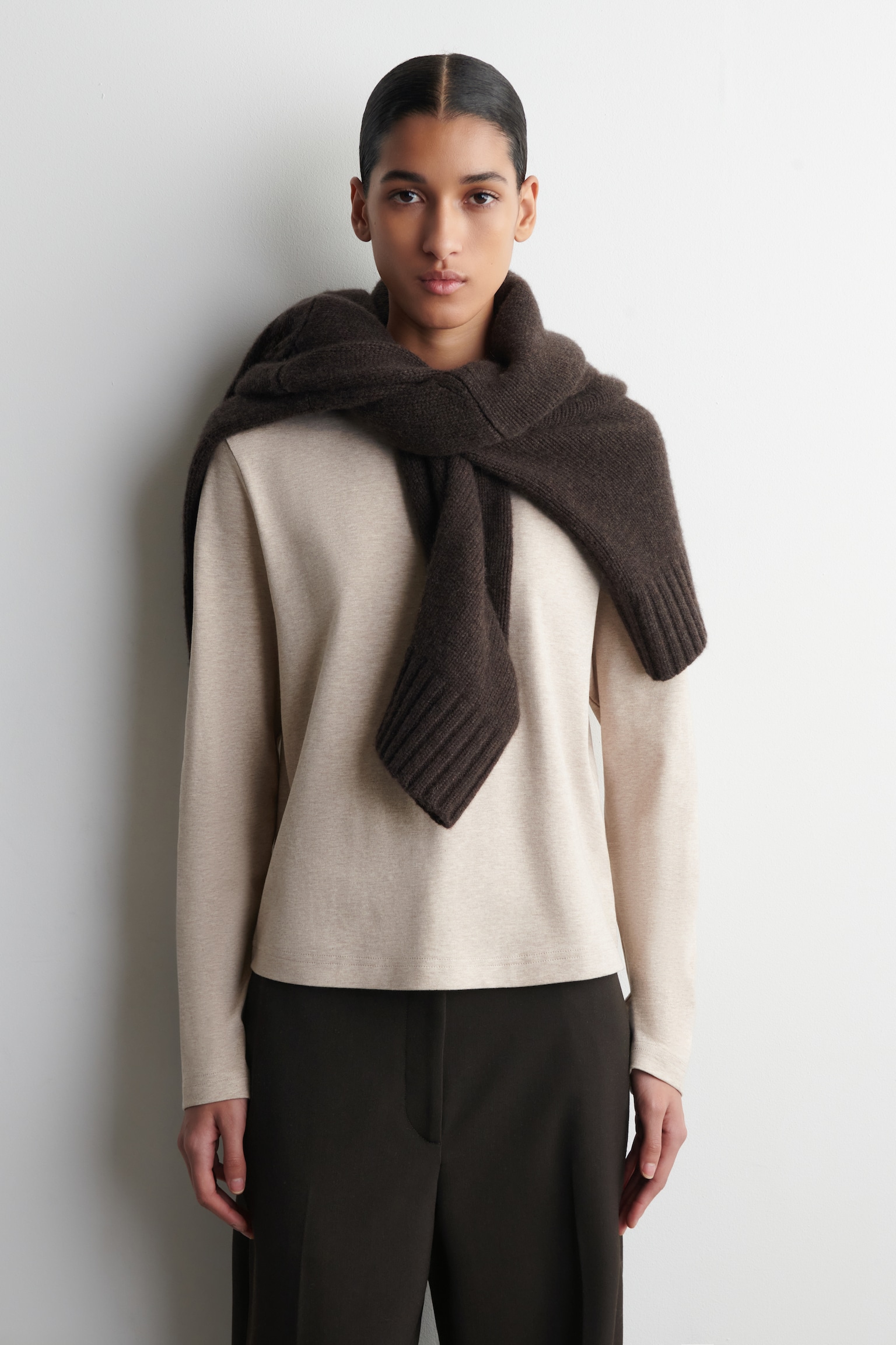 CLEAN CUT - CAMISETA DE MANGA LARGA - BEIGE JASPEADO/AZUL - 1