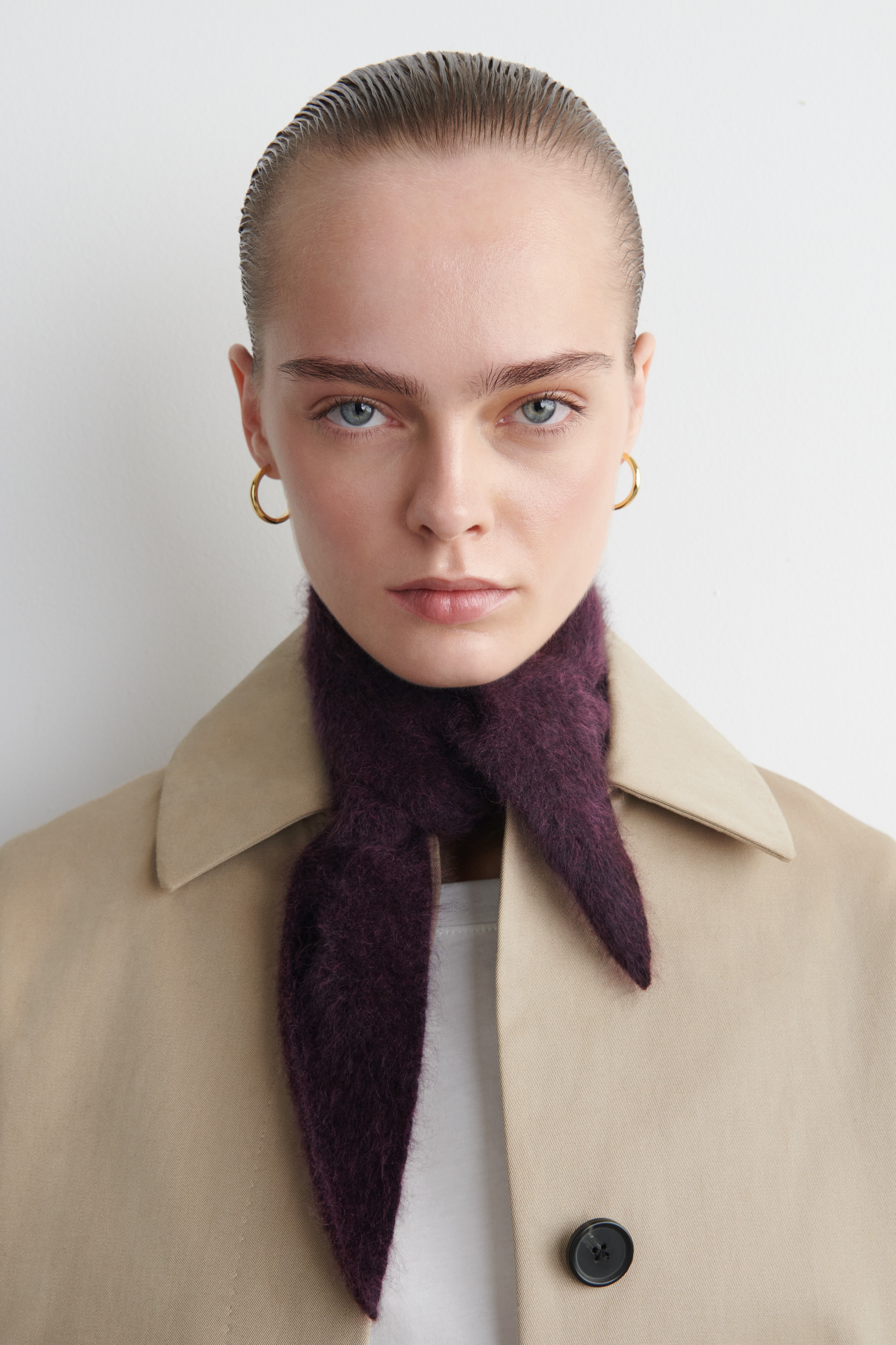 ŠÁTEK NA KRK Z ČESANÉHO KAŠMÍRU - BORDEAUX