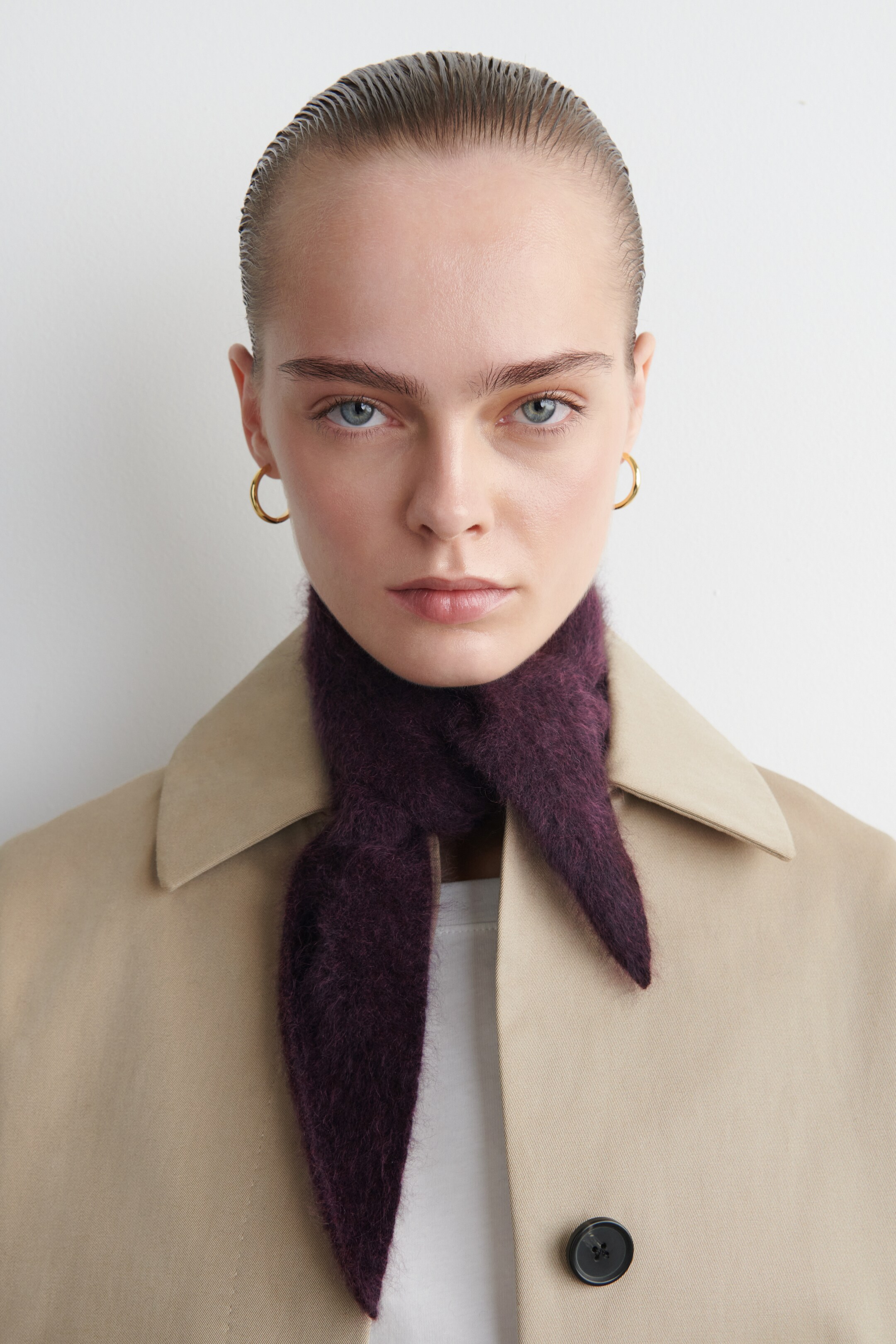 Agrandir l'image: FOULARD EN CACHEMIRE BROSSÉ - BORDEAUX - FEMME | H&M BE 1