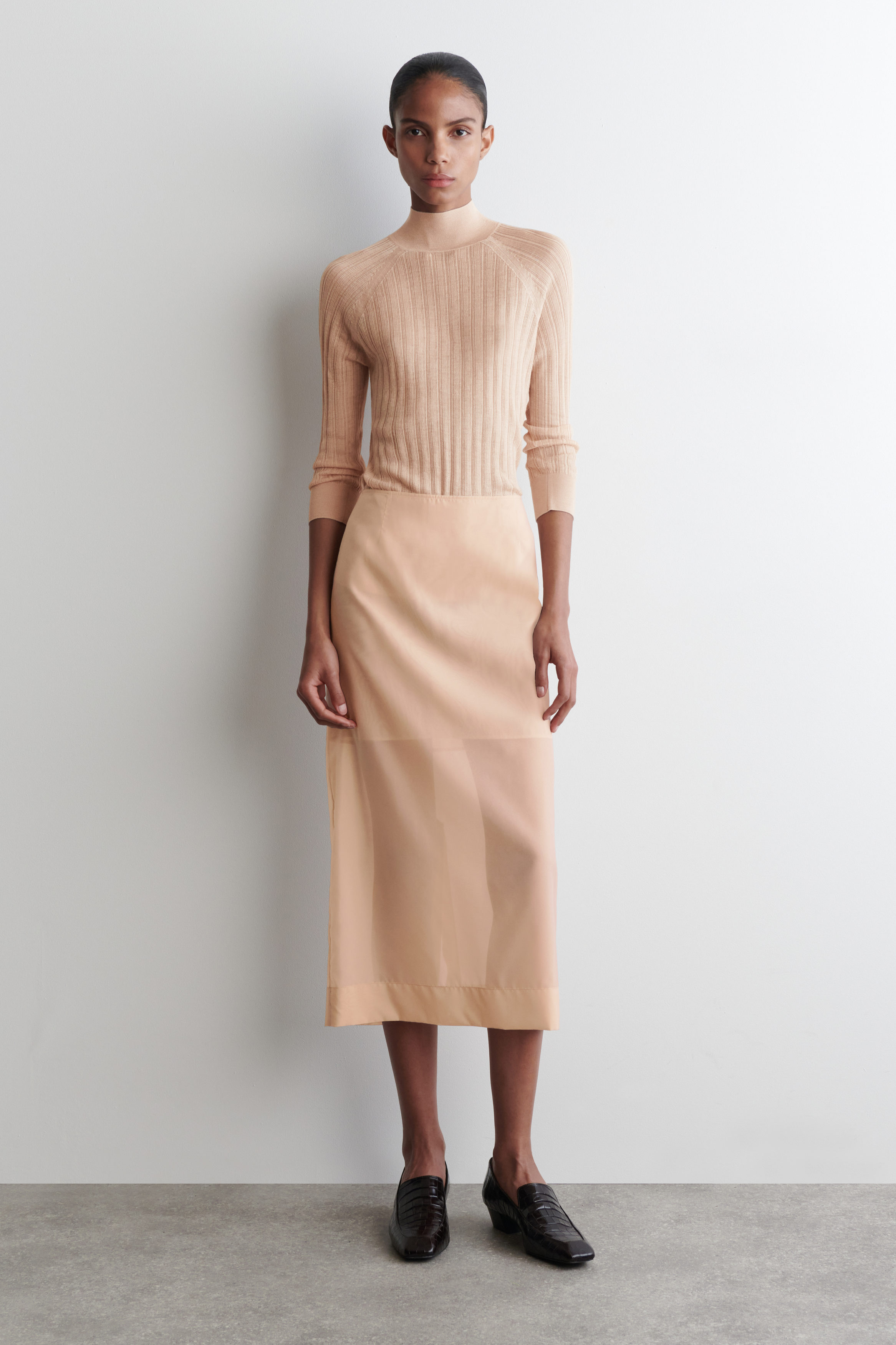 SHEER COLUMN SKIRT - PEACH | COS US