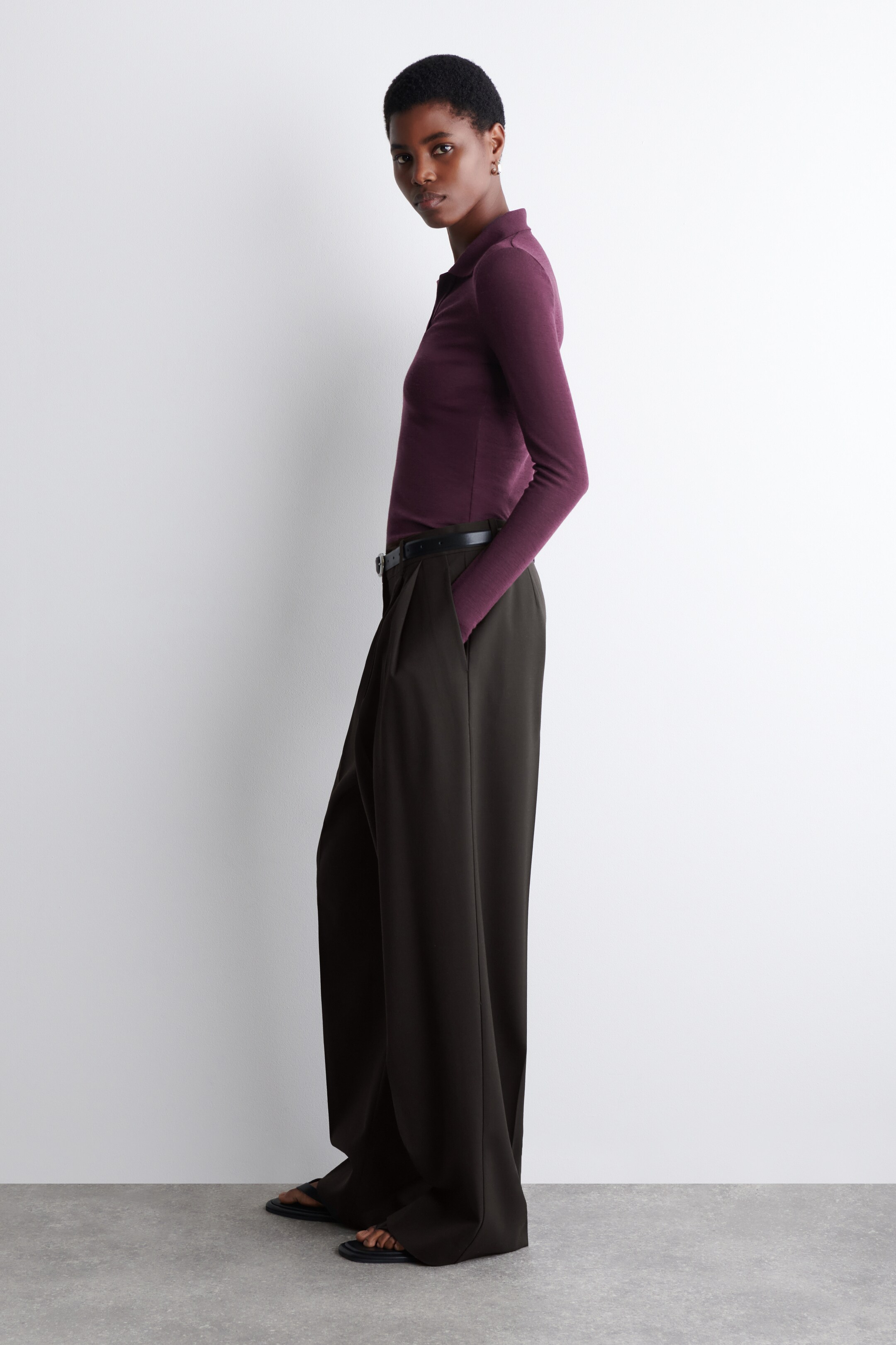 Visualizza immagine più grande: POLO IN LANA MERINO - BORDEAUX MÉLANGE - DONNA | H&M IT 5