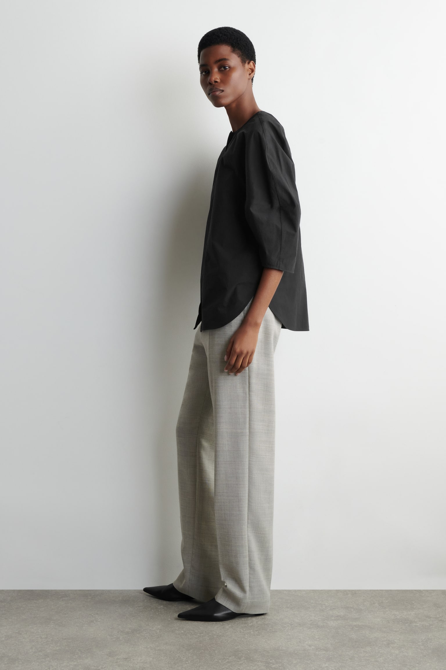 BLUSA SCULTOREA IN POPELINE DI COTONE PIMA - NERO/BIANCO/VERDE - 7