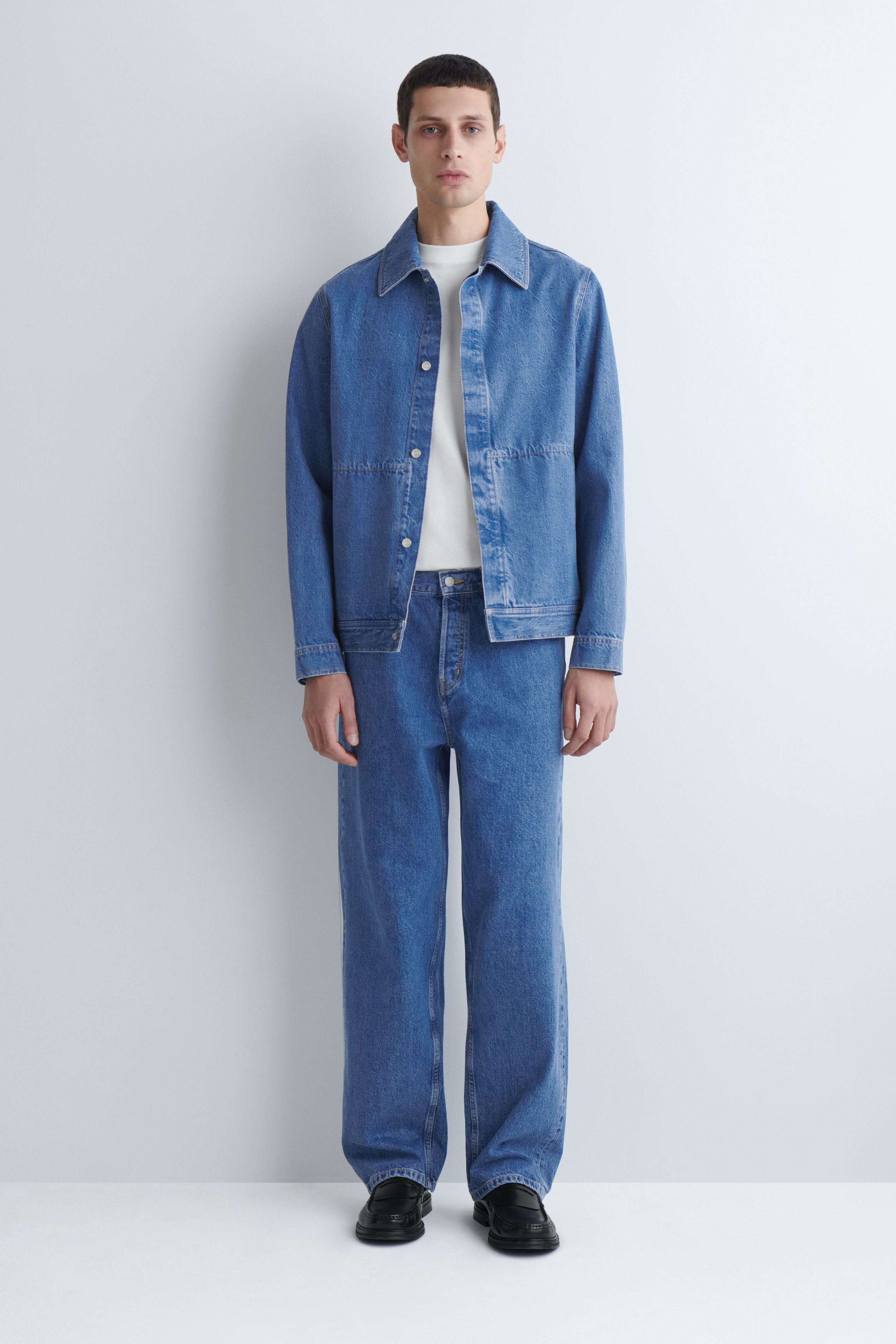 RIDER RELAXED-FIT STRAIGHT-LEG JEANS - MID BLUE | COS US