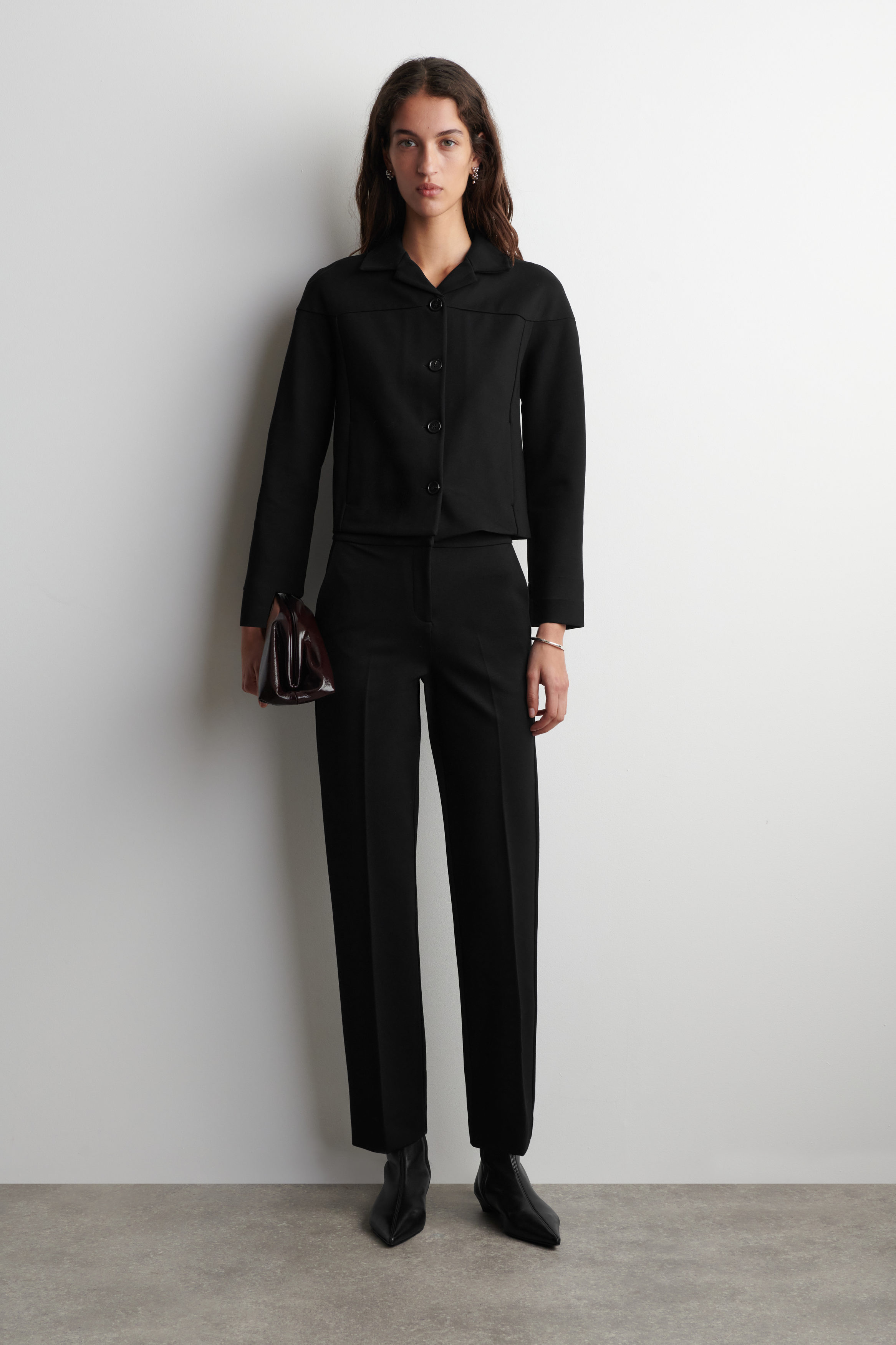 beeden JUST FIT BOXY COATピーコート ブラック f598d73072868633f3cb12995a0786