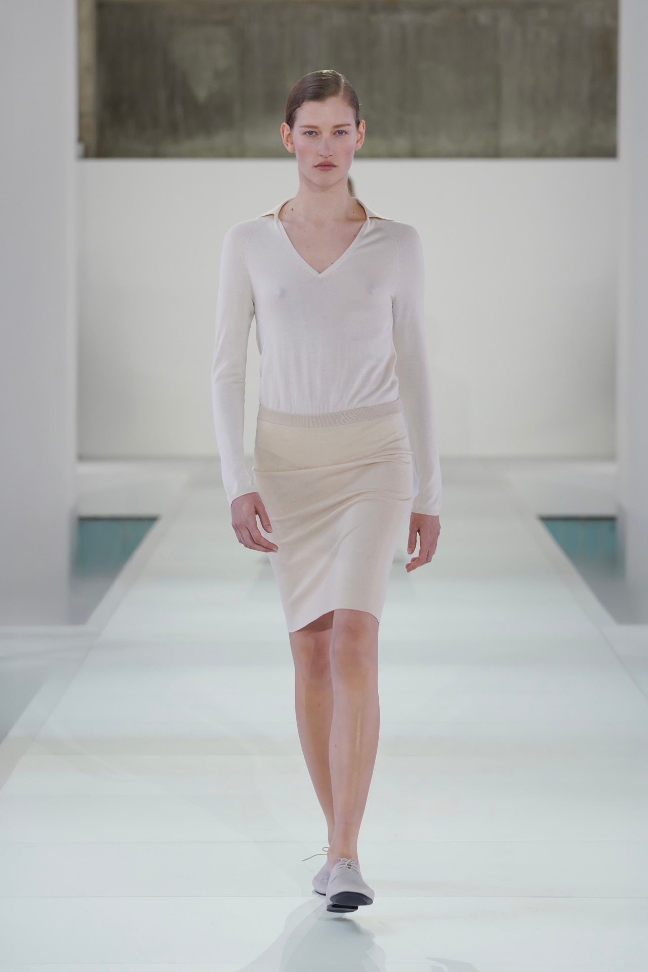 SHEER KNITTED SILK-CASHMERE SKIRT - IVORY | COS CA
