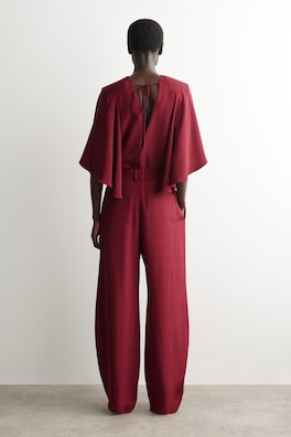 SILK TULIP PANTS — CRIMSON 4