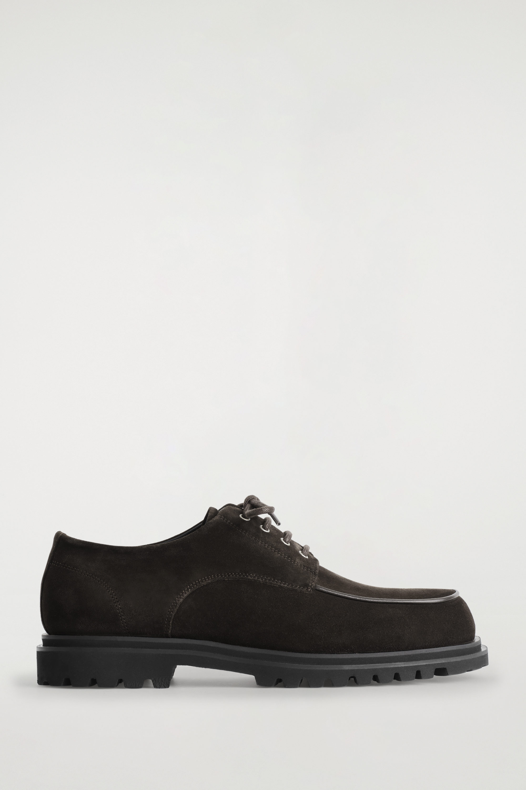国内で当店のみ Hanqiaoriji - Suede Chunky Casual Derby Shoes CHUNKY SUEDE DERBY SHOES - DARK BROWN | COS