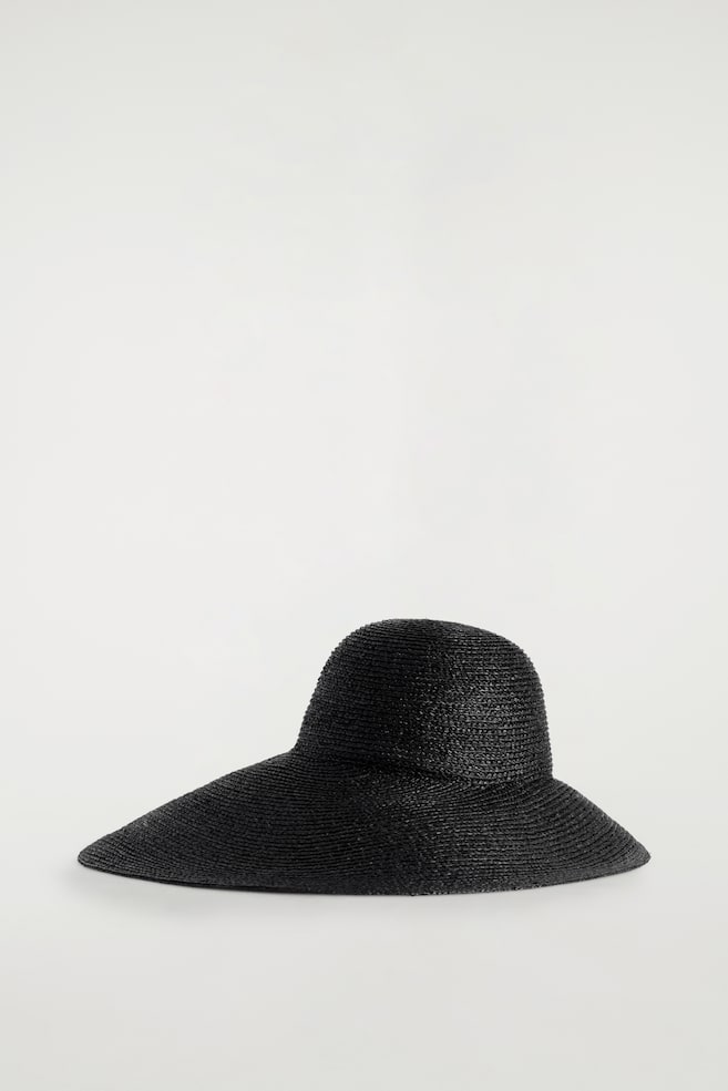 CHAPEAU EN RAPHIA À LARGES BORDS - NOIR - 1