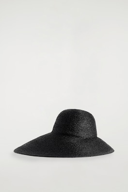 WIDE-BRIM RAFFIA HAT — BLACK 5
