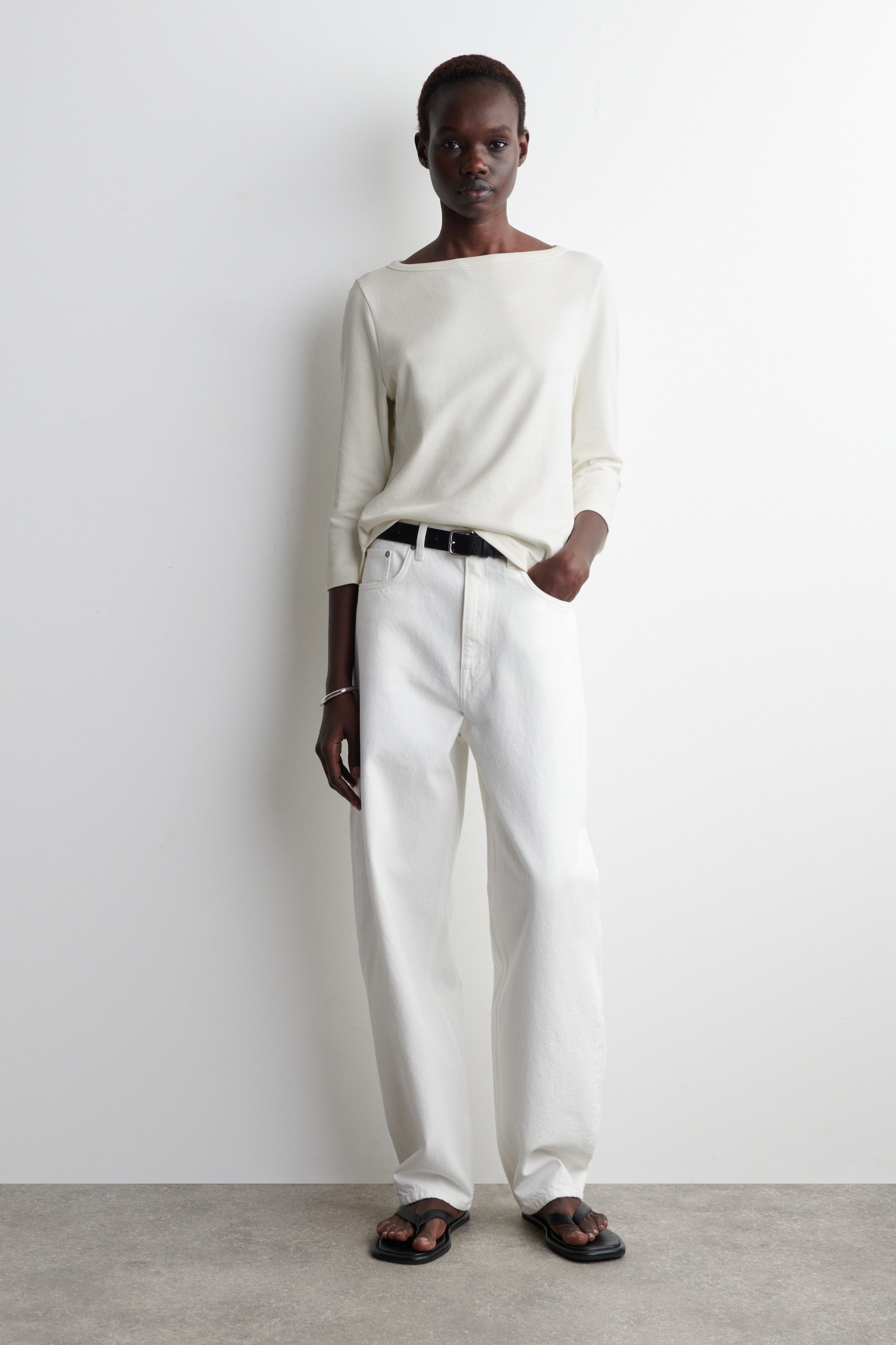 Grotere afbeelding bekijken: 3/4 MOUW KATOEN TOP - WIT - DAMES | H&M BE 2
