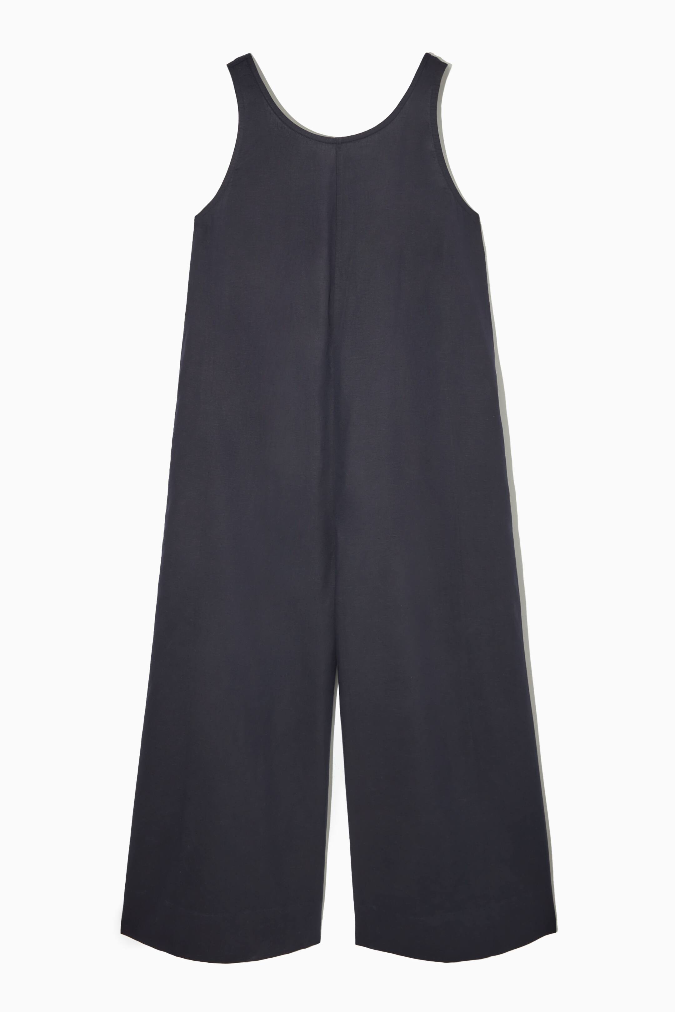 Grösseres Bild ansehen: WIDE-LEG LINEN-BLEND JUMPSUIT - DUNKLES NAVYBLAU - DAMEN | H&M CH 1