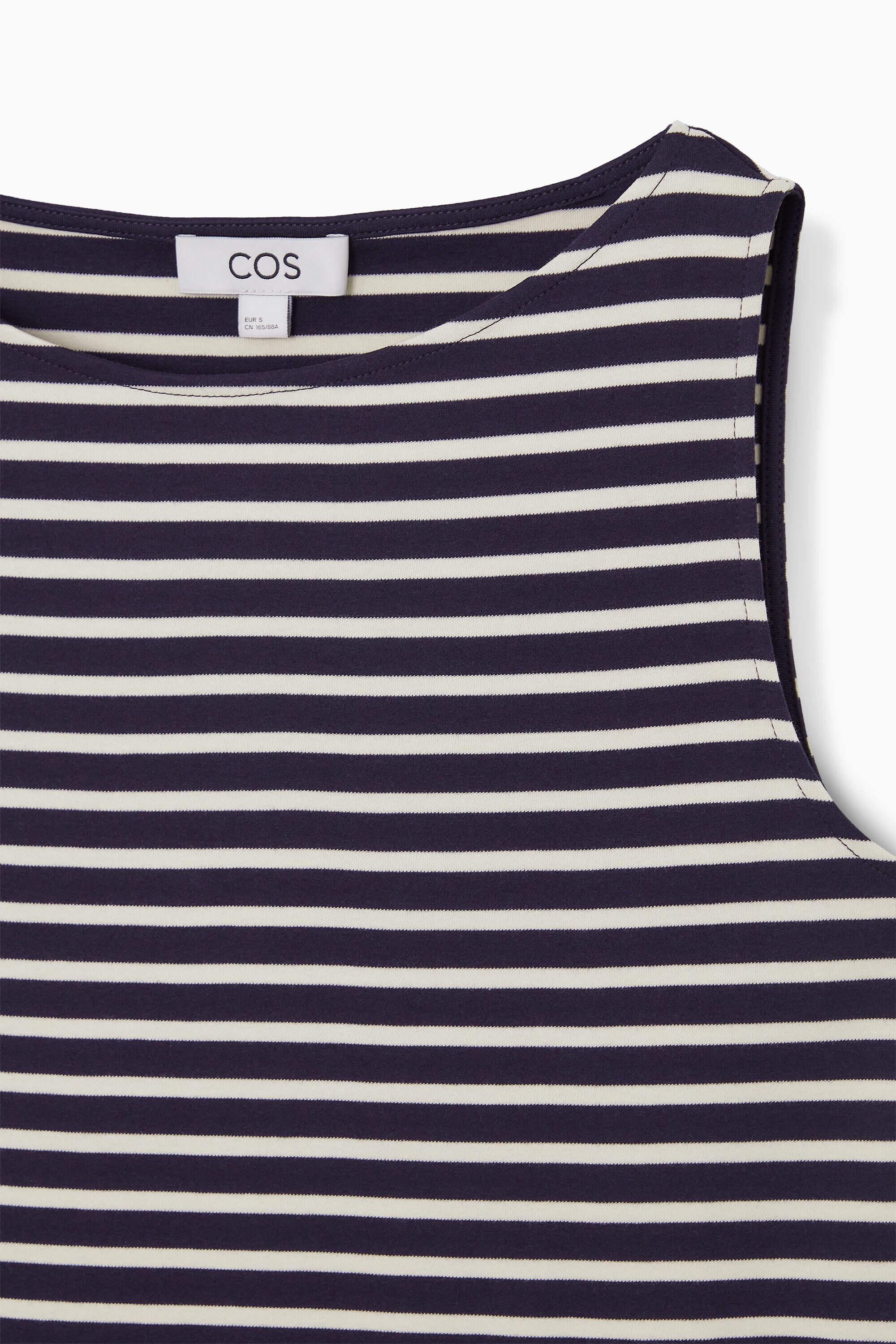 BOAT-NECK TANK TOP - NAVY / STRIPED | COS
