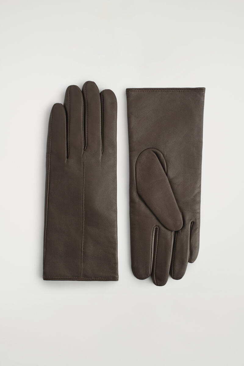Cashmere-Wool-Lined Leather Gloves