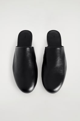 LEATHER MULES — BLACK 2