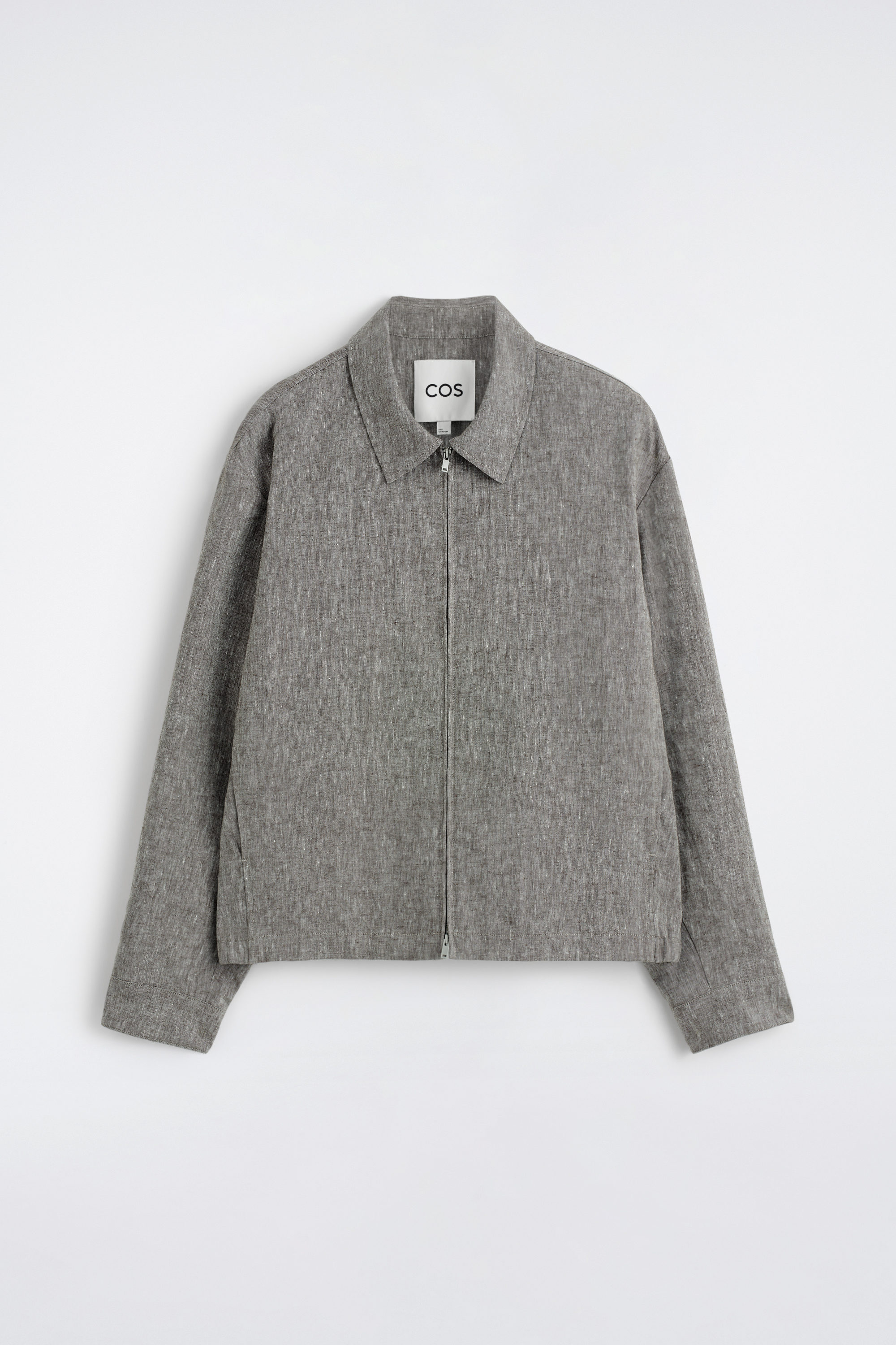 LINEN BLOUSON JACKET - GRAY MÉLANGE | COS US