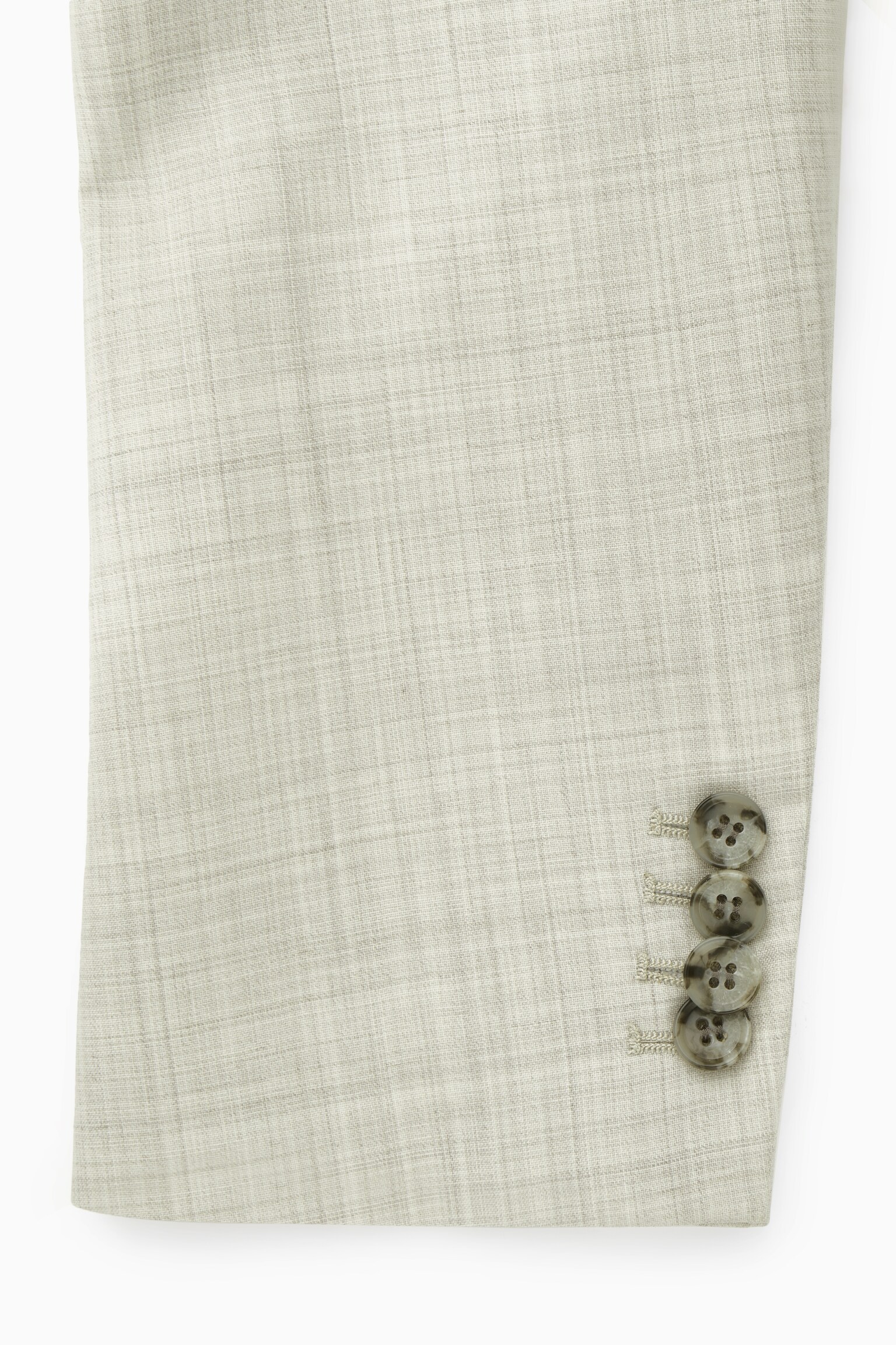 REGULAR CROPPED WOOL BLAZER - STONE MÉLANGE - 3