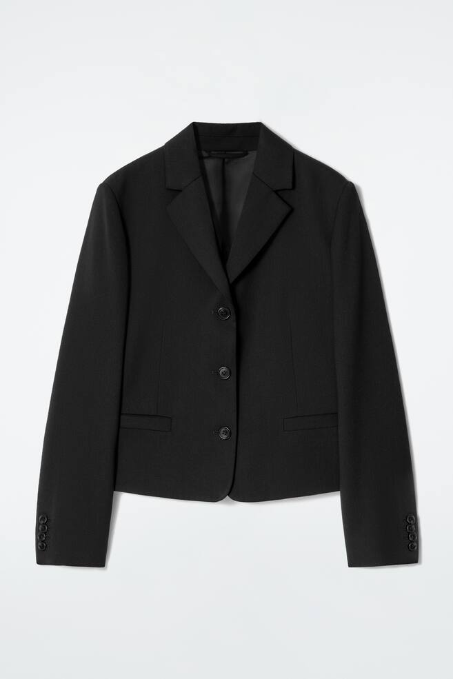 VERKÜRZTER WOLLBLAZER - SCHWARZ - 1