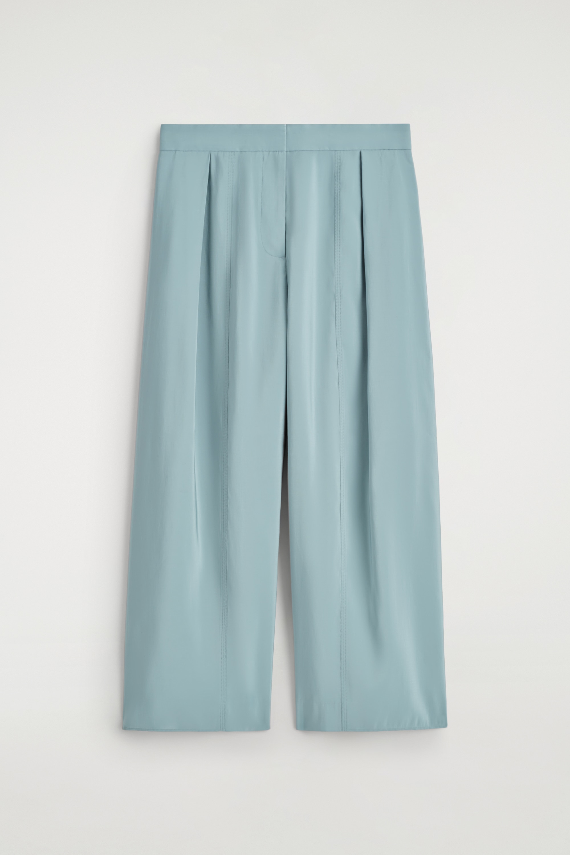 PANTALONI CULOTTE PLISSÉ FLUIDI - BLU/BEIGE