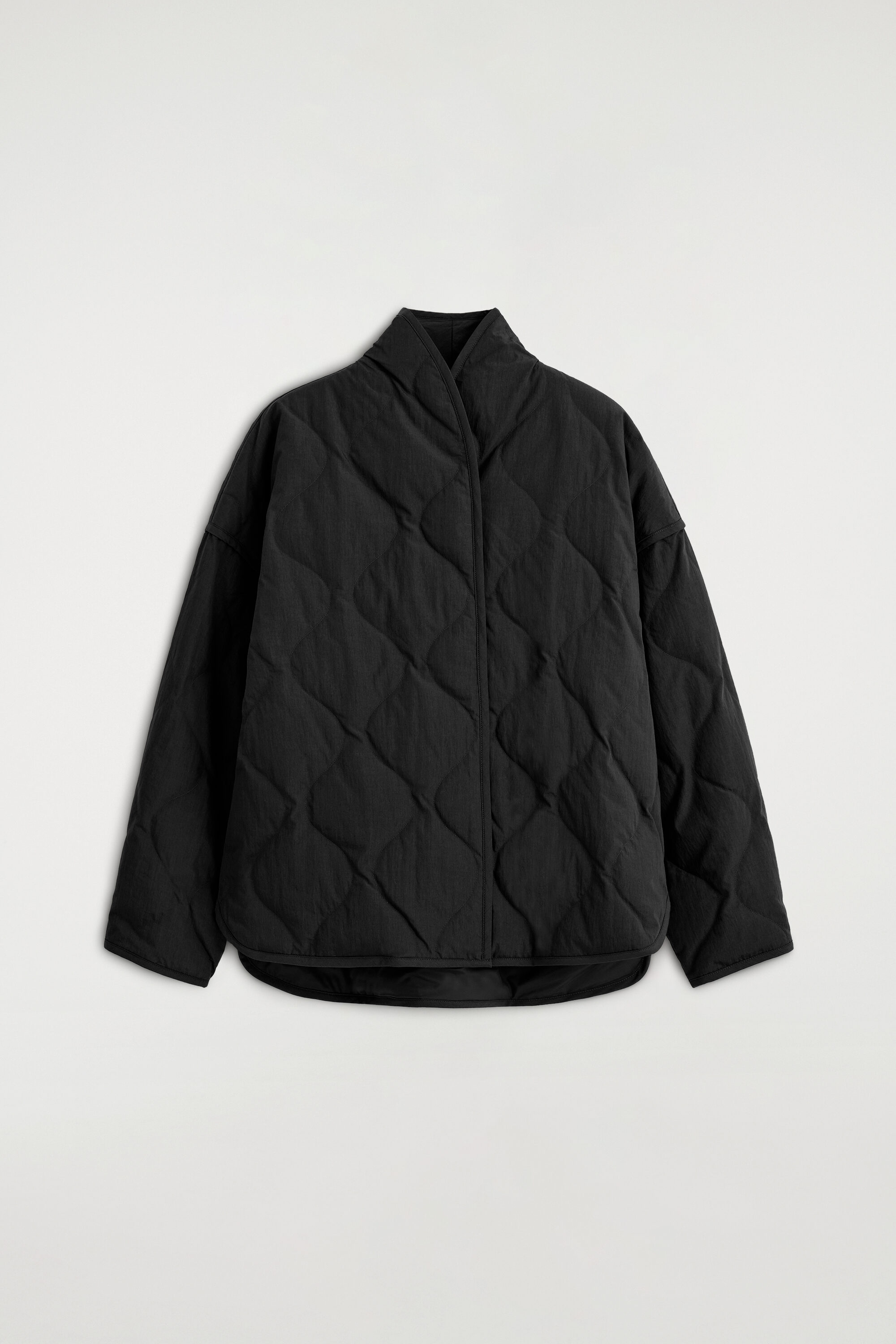 SHAWL-COLLAR QUILTED JACKET - BLACK | COS US