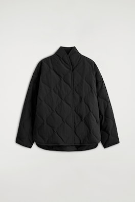 SHAWL-COLLAR QUILTED JACKET — BLACK 9
