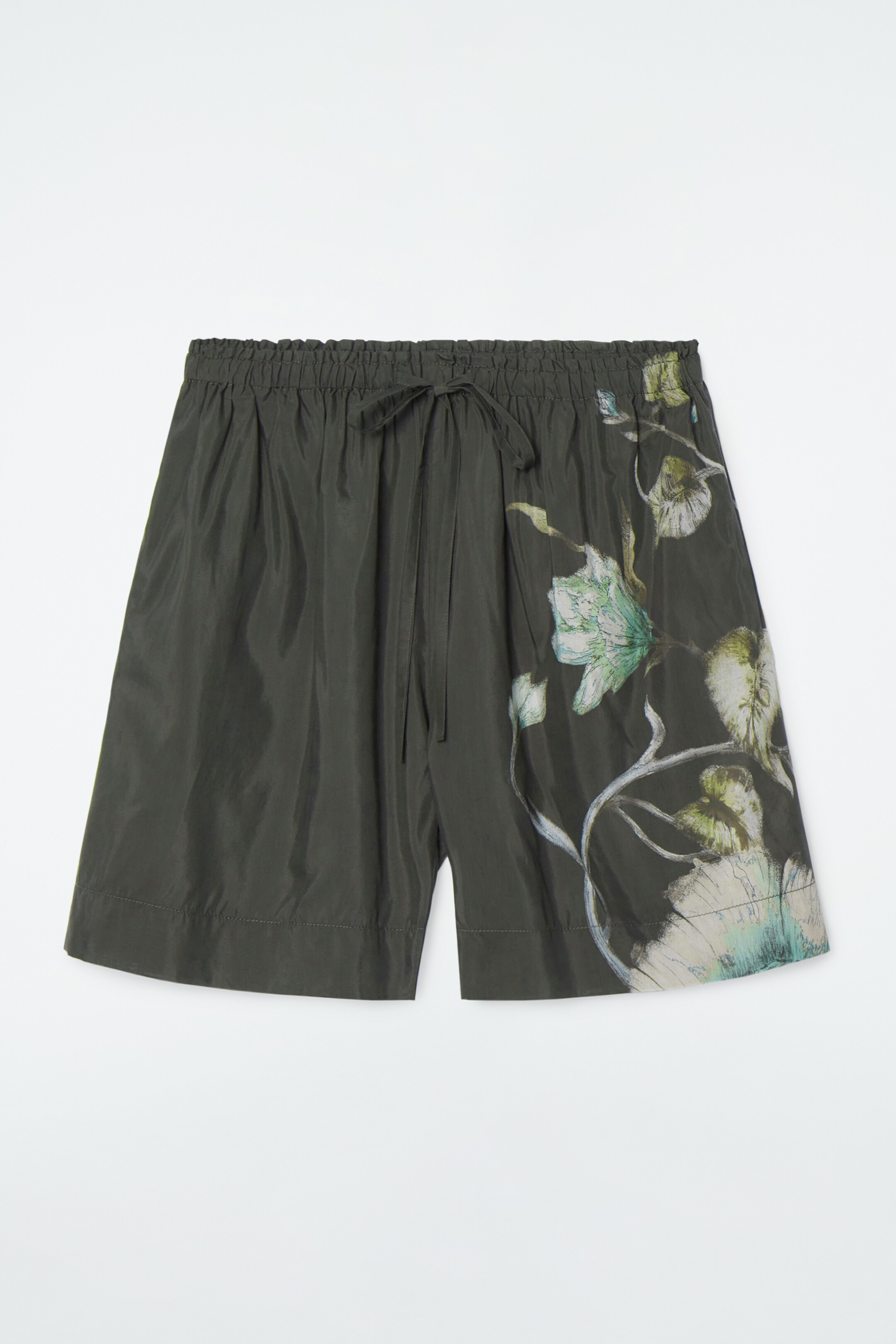 Ingrandisci l'immagine: FLORAL DRAWSTRING SHORTS - CHARCOAL / FLORAL - DONNA | H&M CH 1