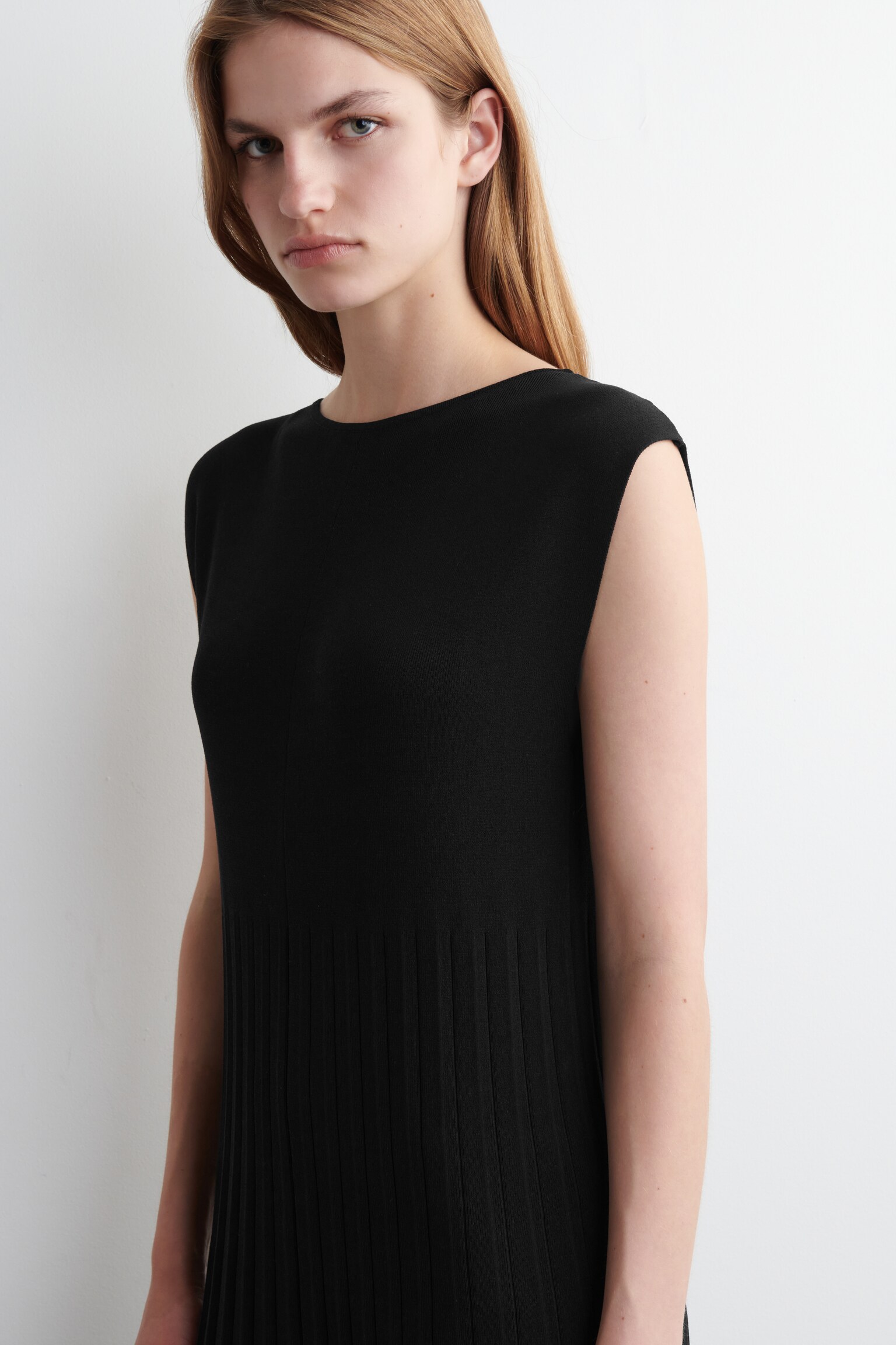 ABITO MAXI PLISSETTATO IN MAGLIA - NERO/VERDE - 3