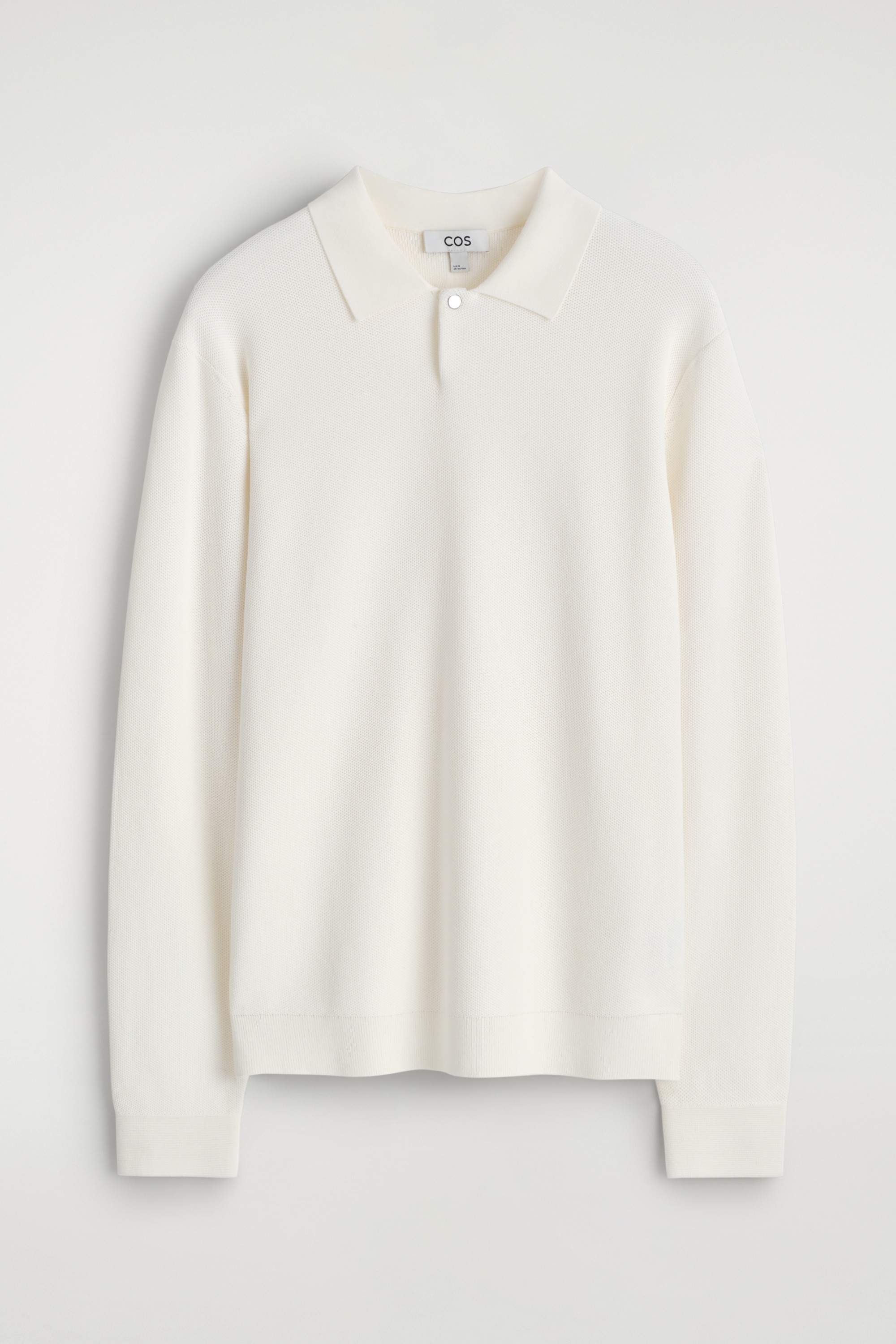 POLO DE PUNTO PANAL DE ABEJA - BLANCO ROTO/AZUL MARINO