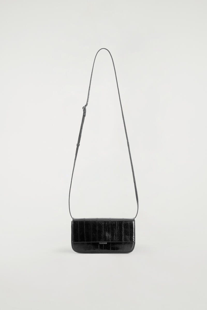 Parquet Shoulder Bag - Eel-Effect Leather