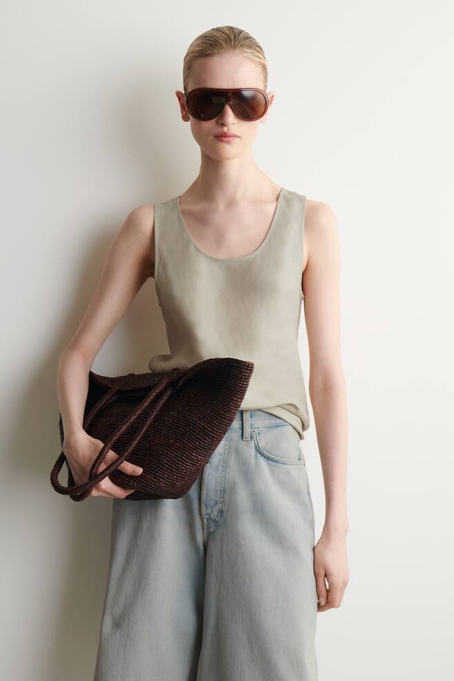 LINEN TANK TOP - BEIGE - 1