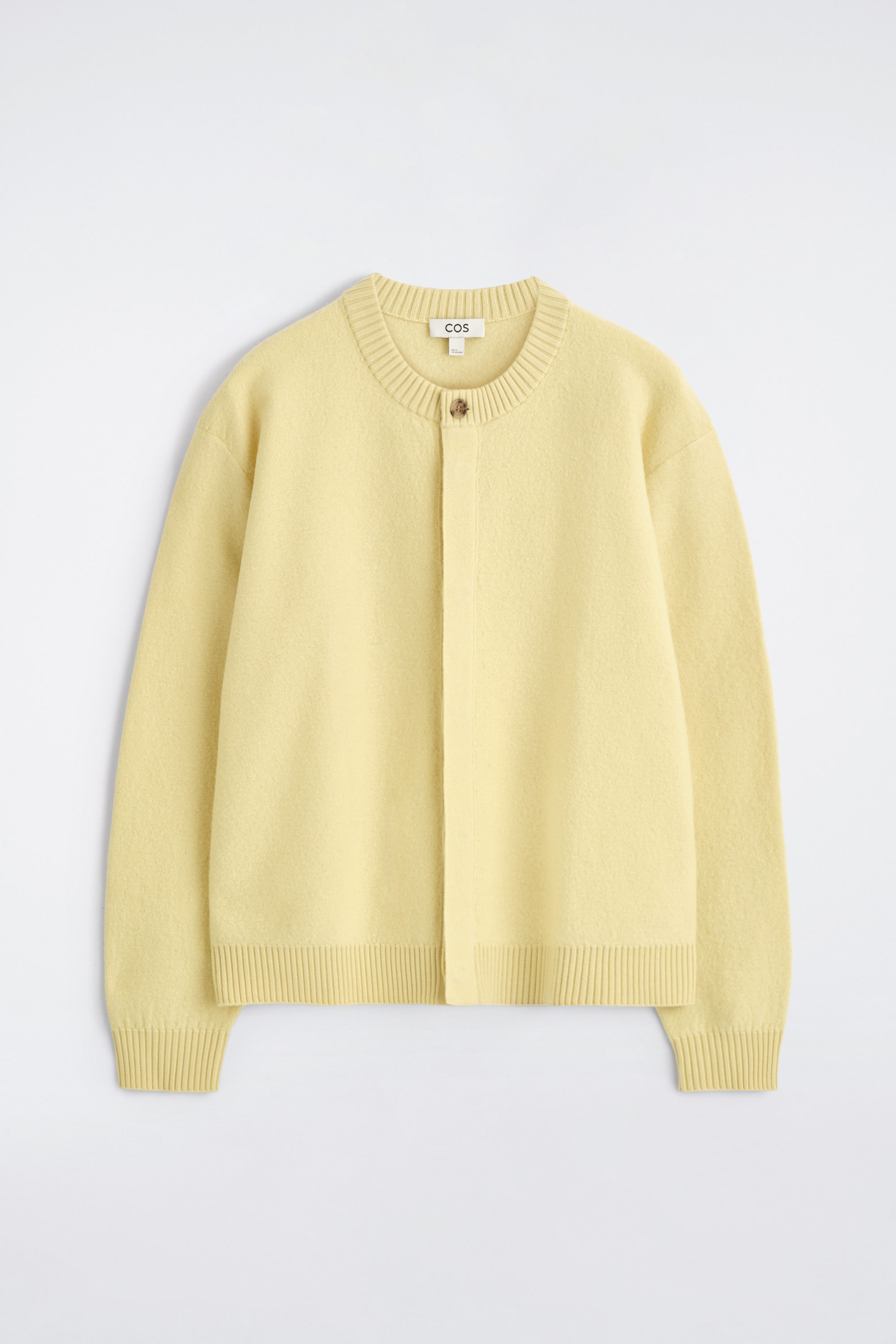 BOILED-WOOL CREW-NECK CARDIGAN