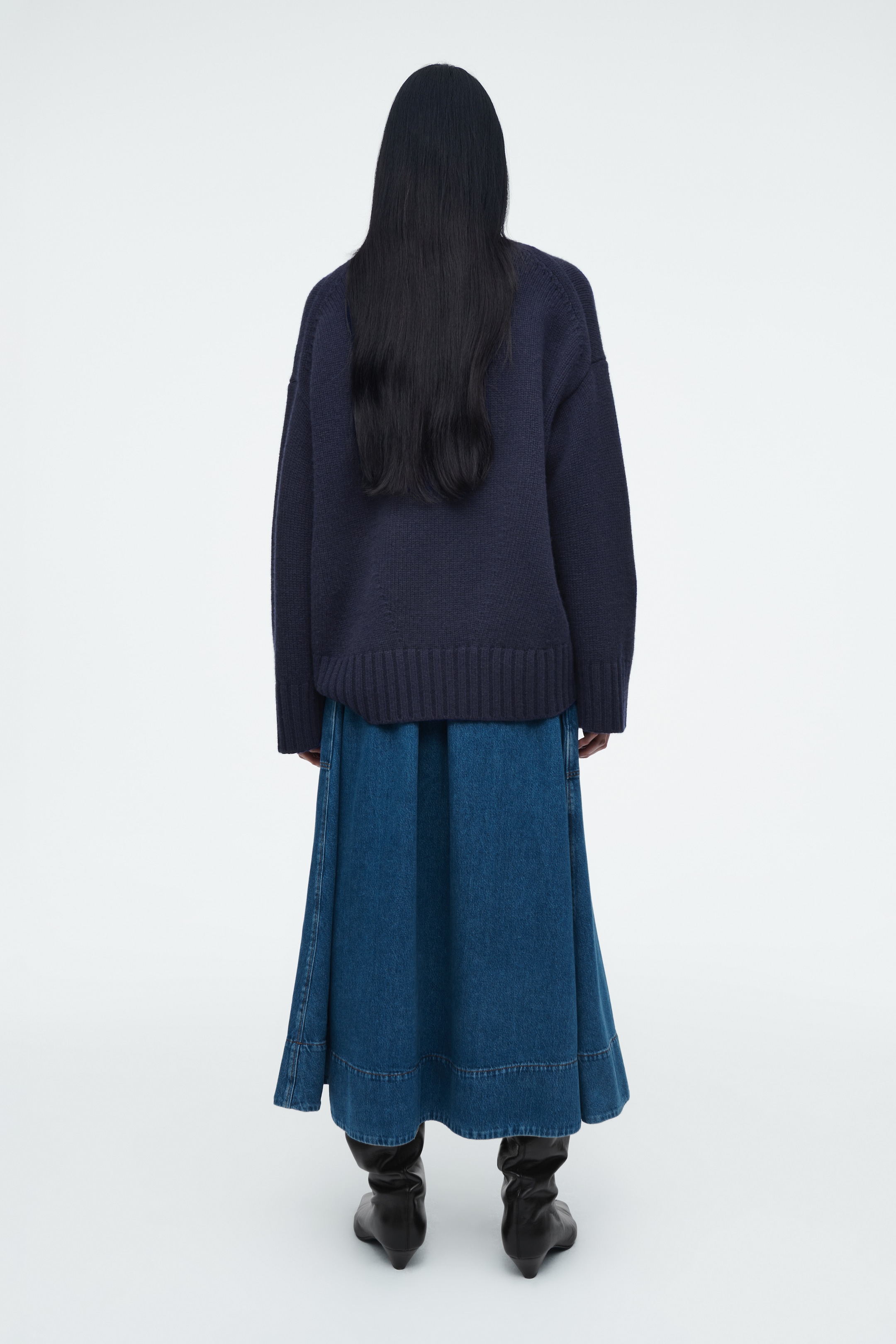 Agrandir l'image: JUPE MIDI À TAILLE ÉLASTIQUÉE EN DENIM - BLEU - FEMME | H&M FR 5