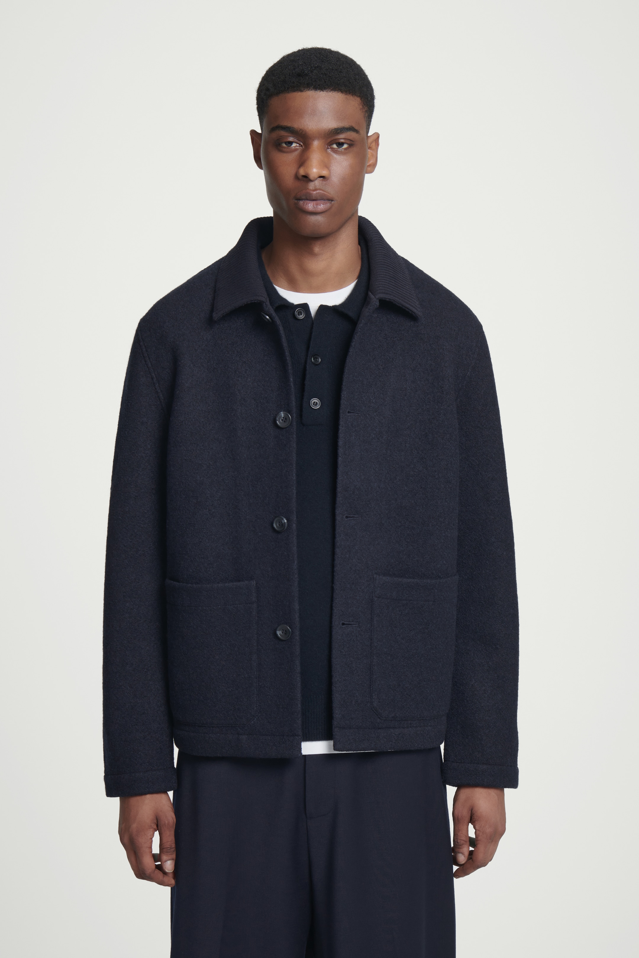 Grösseres Bild ansehen: CHORE JACKET AUS GEKOCHTER WOLLE - NAVYBLAU - HERREN | H&M CH 1