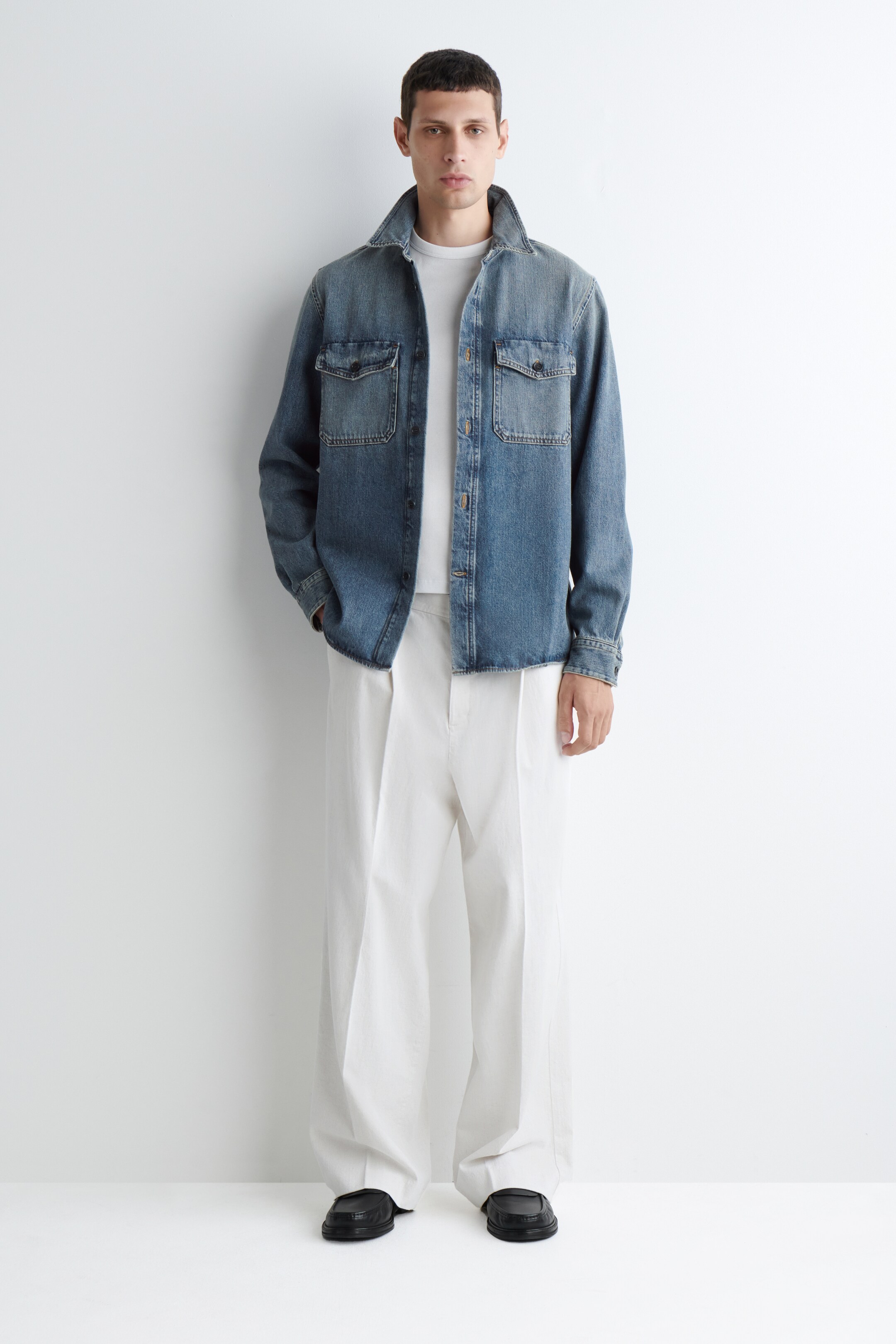 Agrandir l'image: CHEMISE EN DENIM - BLEU DÉLAVÉ - HOMME | H&M BE 2
