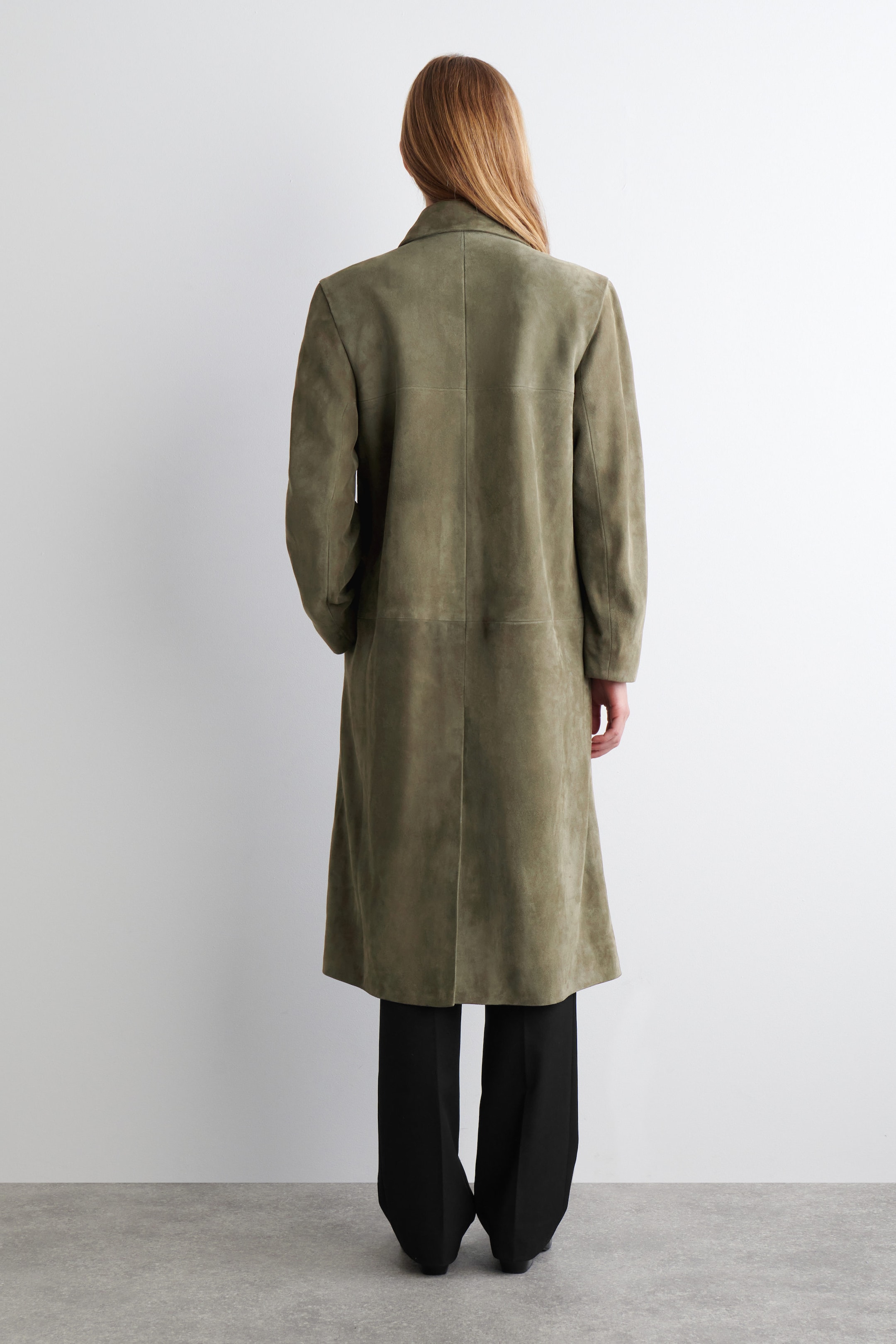 COLLARED SUEDE COAT