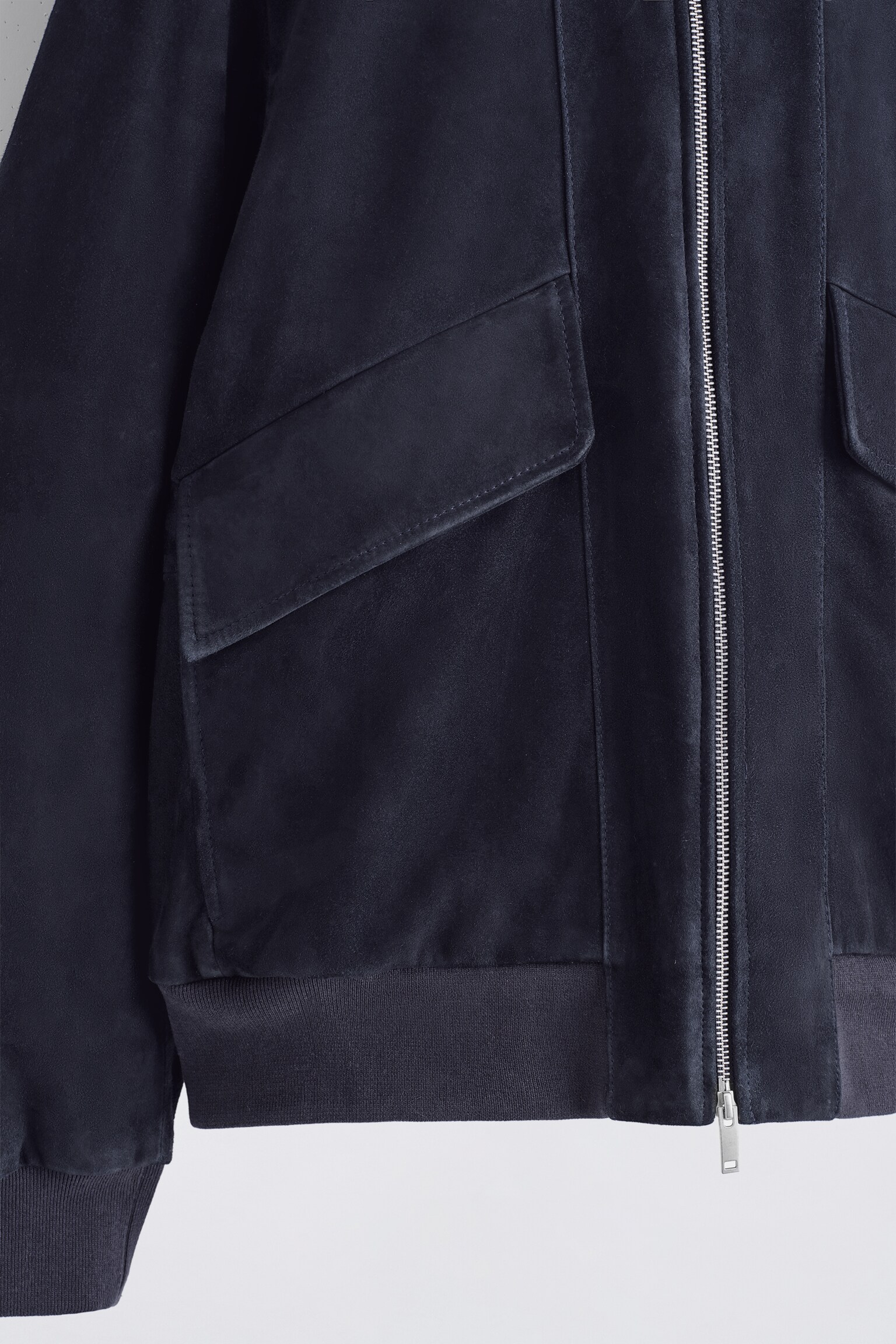BLOUSON AVIATEUR EN DAIM - BLEU MARINE - 7